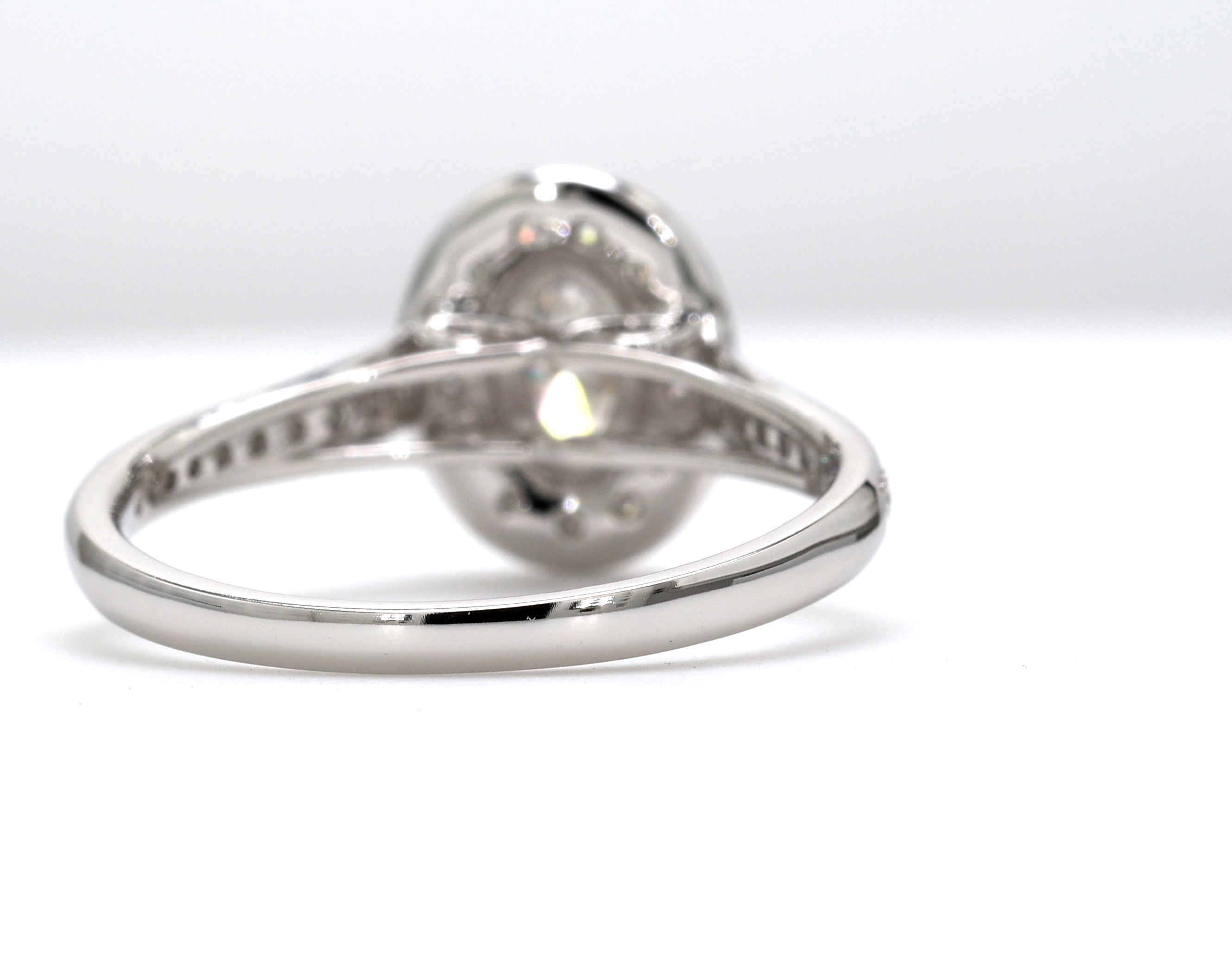 Halo 14K Gold Engagement 0.84 CT Oval Cut Lab Grown Diamond Ring