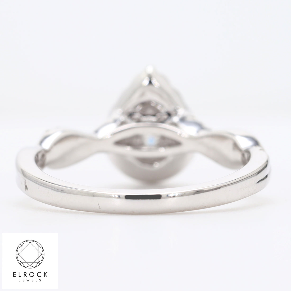 Pear Shape Twist and turn Prong Ring, Solitaire Engagement Ring,