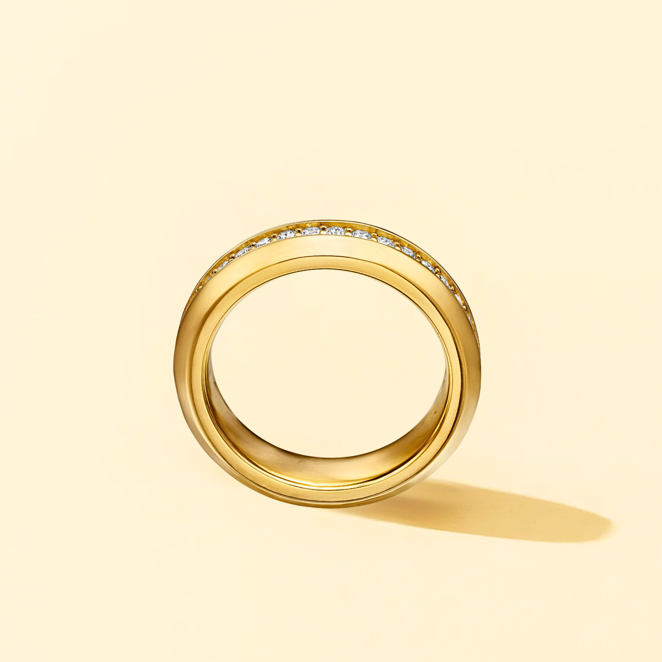14K Solid Lab Grown Diamond Men's Wedding Stacking Comfort Fit Band Ring