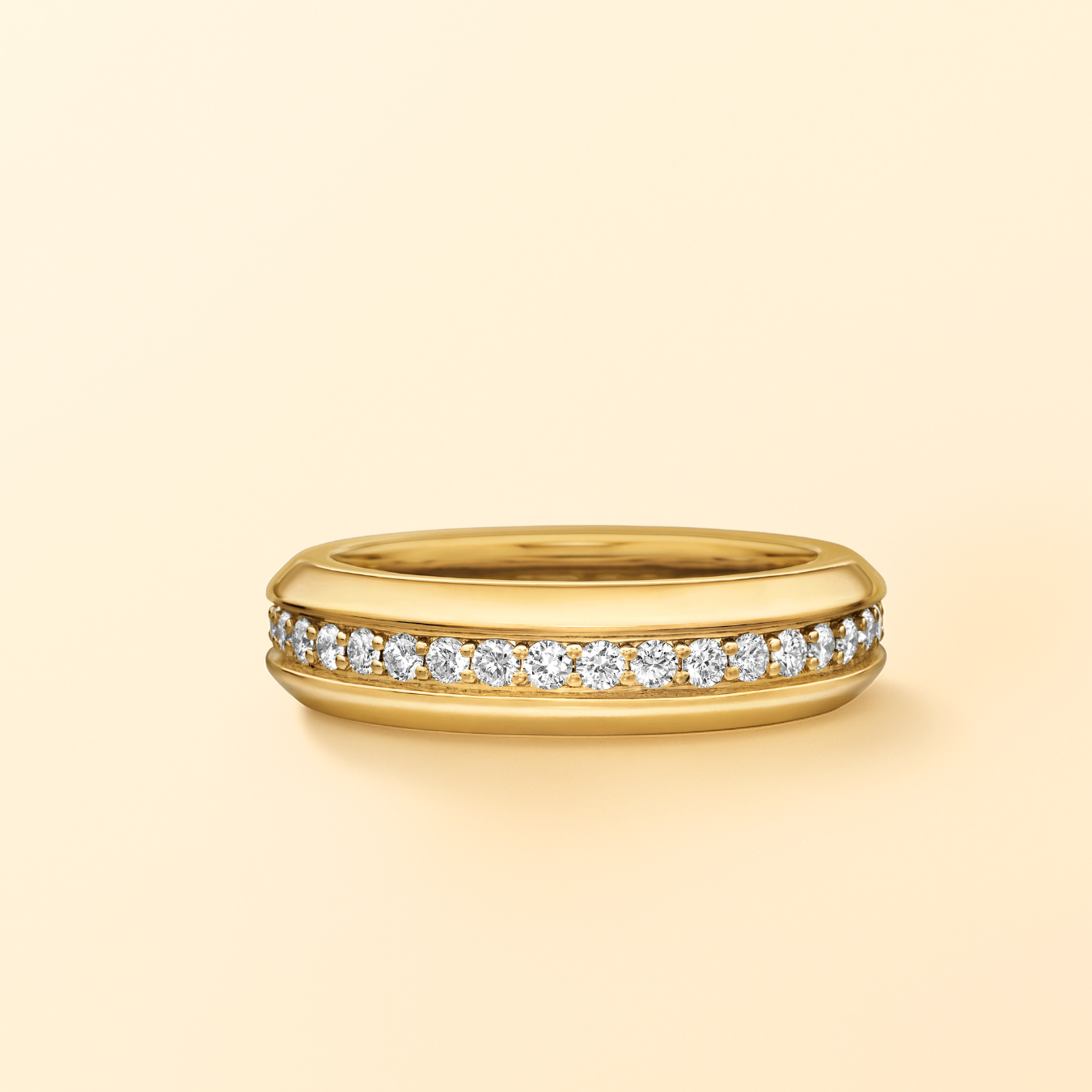 14K Solid Lab Grown Diamond Men's Wedding Stacking Comfort Fit Band Ring