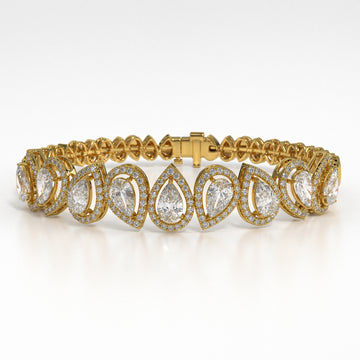 Pear Halo Lab-Grown Diamond Bracelet | Sustainable Luxury by Elrock Jewels™