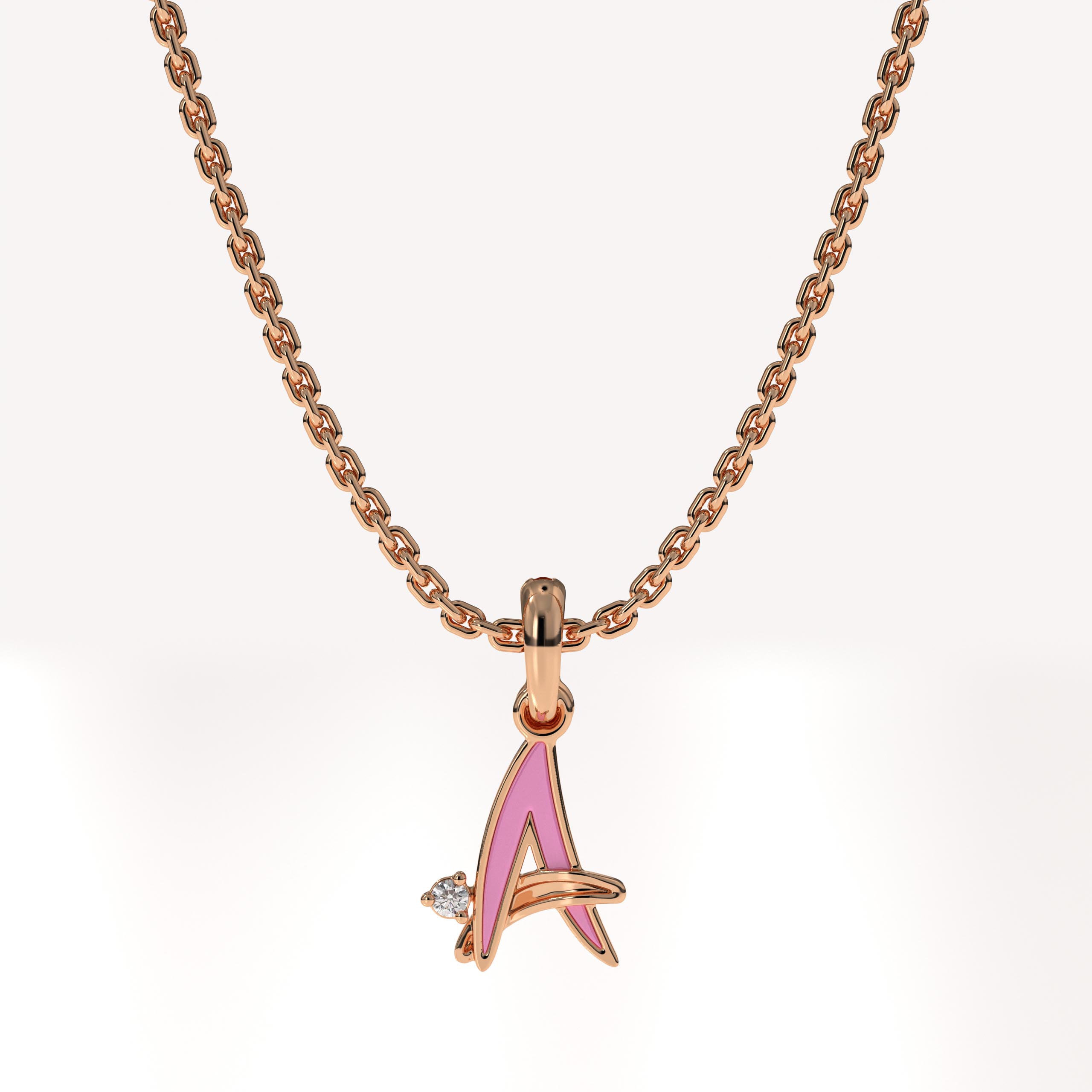 Enamel Initial Charm Pendant