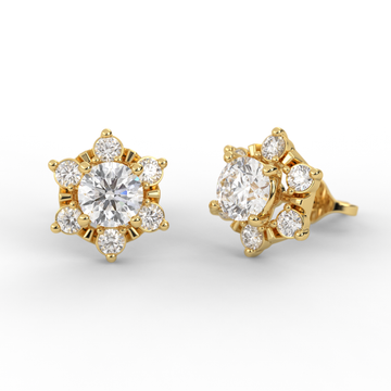 Floral Lab Grown Diamond Stud Earrings | Sustainable Luxury by Elrock Jewels™