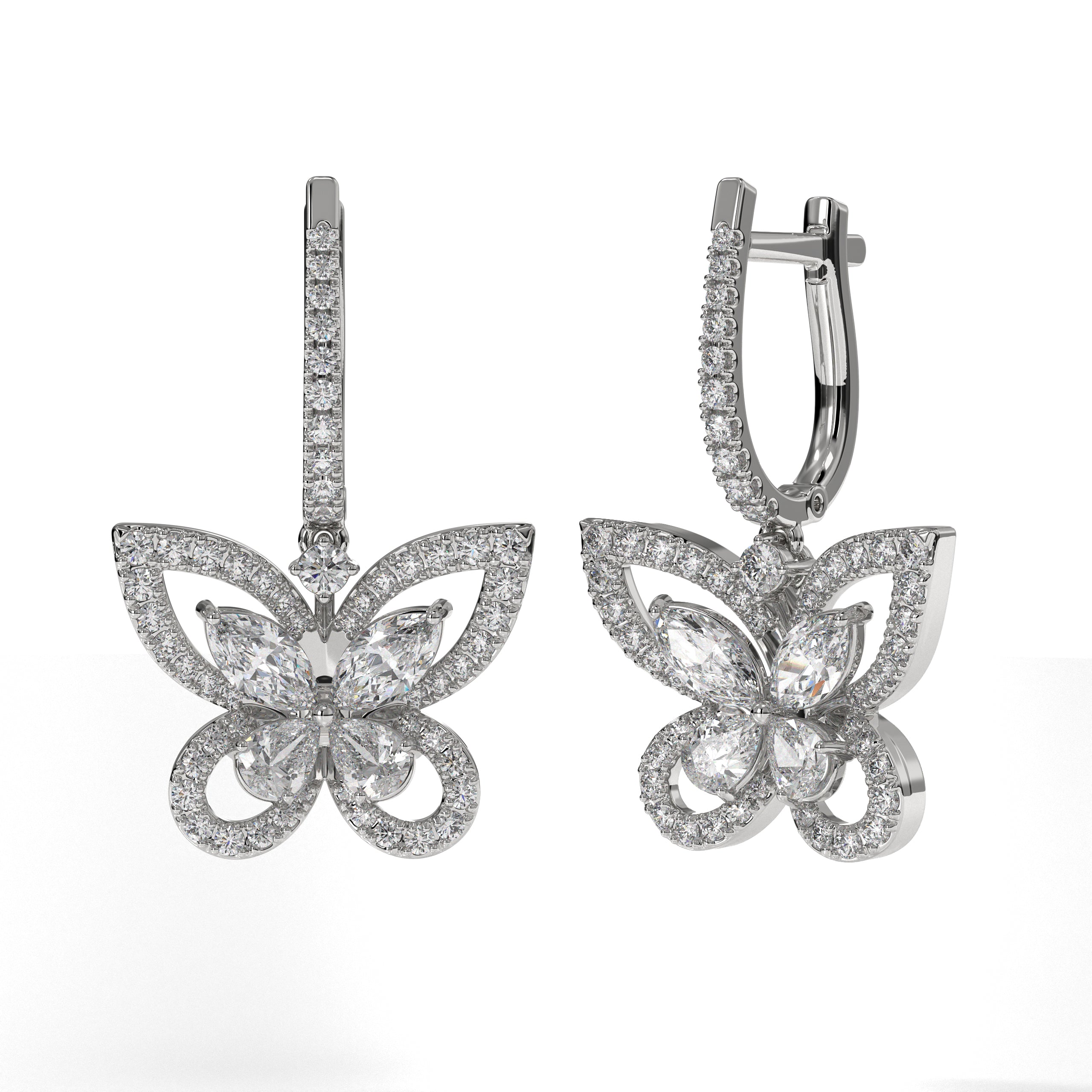 Butterfly Inspire Earrings 14K Gold Lab Grown Diamond Stud Earrings