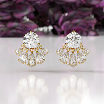 Pear Fan Lab-Grown Diamond Earrings | Sustainable Luxury by Elrock Jewels™