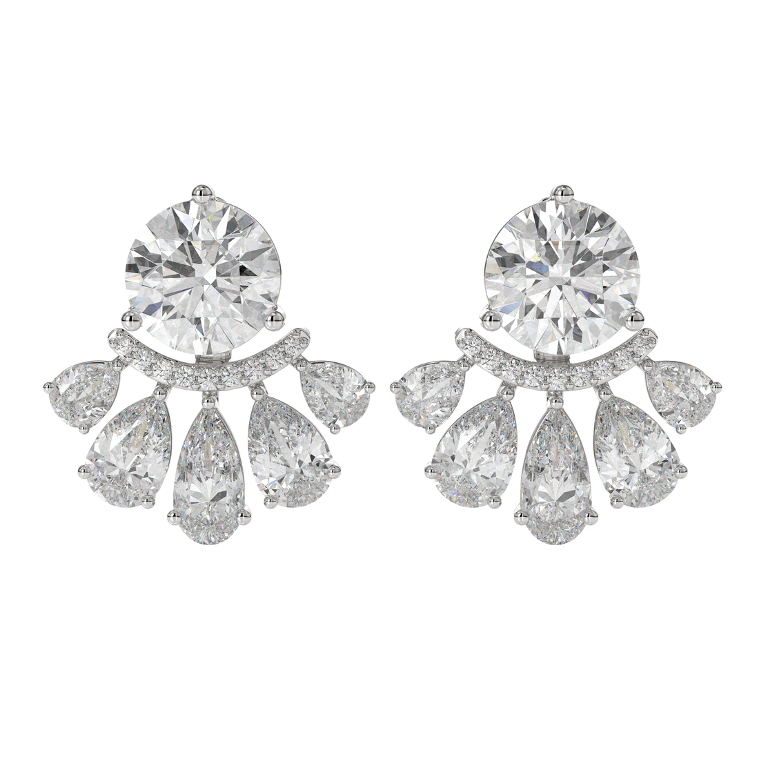 Pear Fan Lab-Grown Diamond Earrings | Sustainable Luxury by Elrock Jewels™