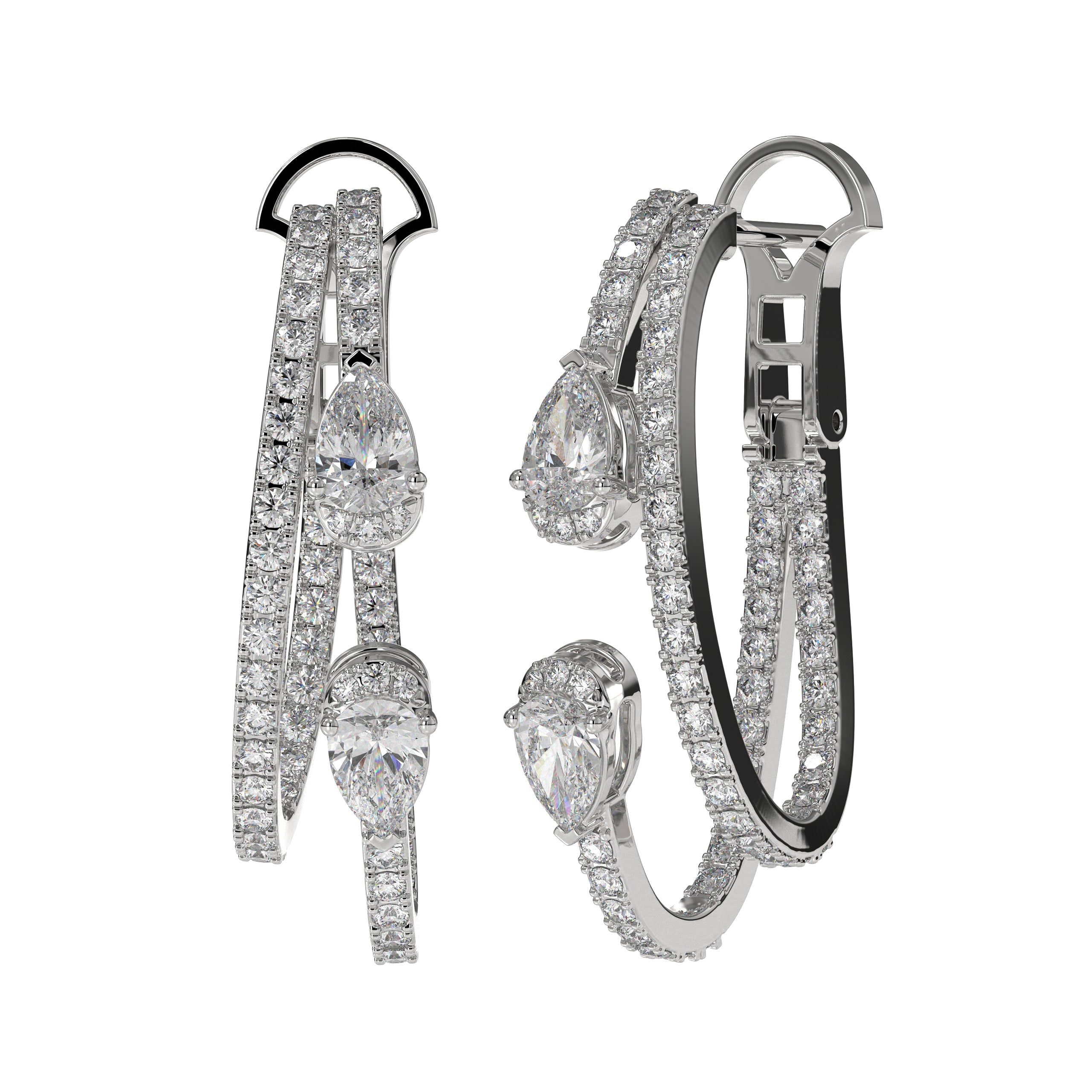 Lab Grown Diamond Drop Sparkly 14K Gold Diamond Stud Earrings