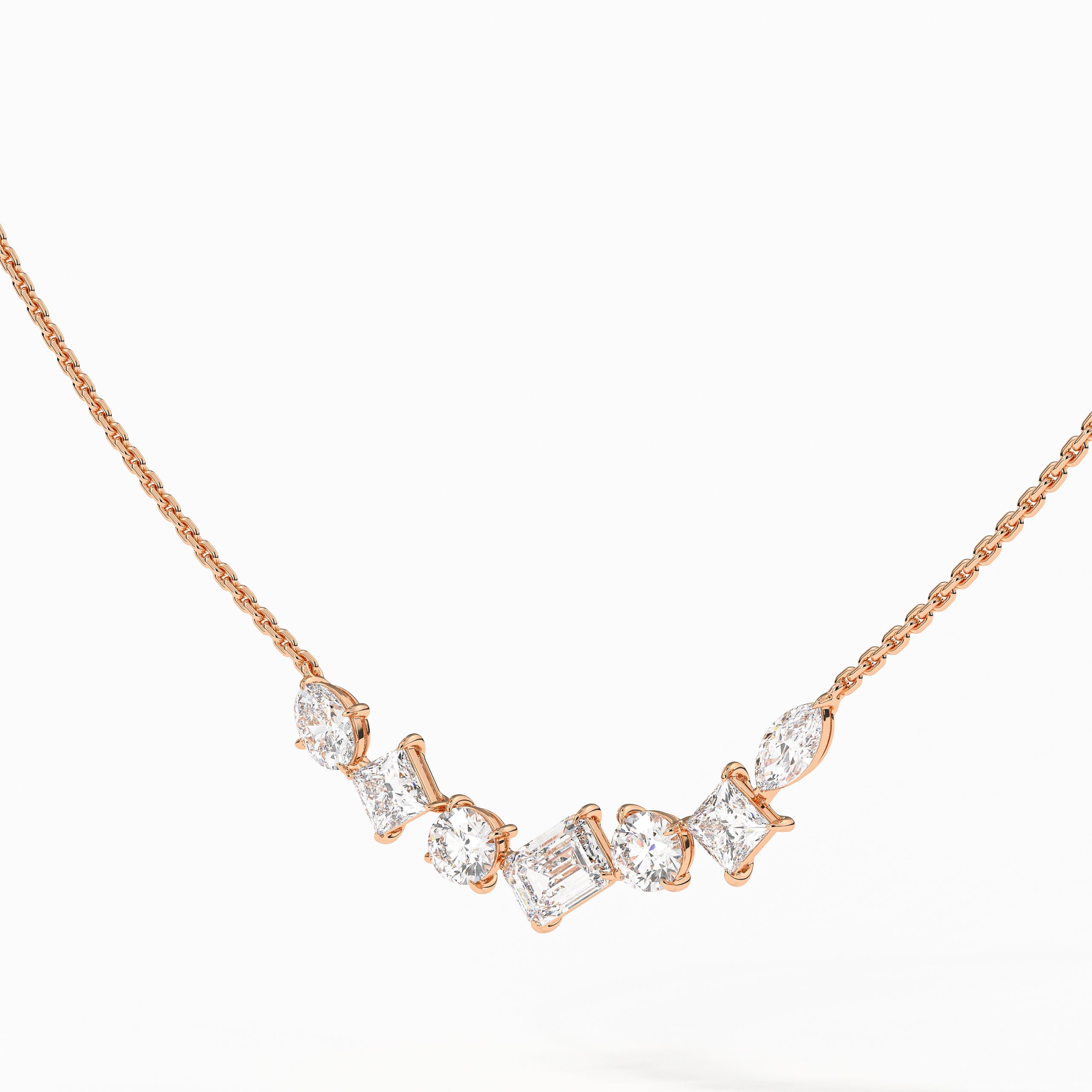 Multi Shape Lab Grown Diamond Necklace