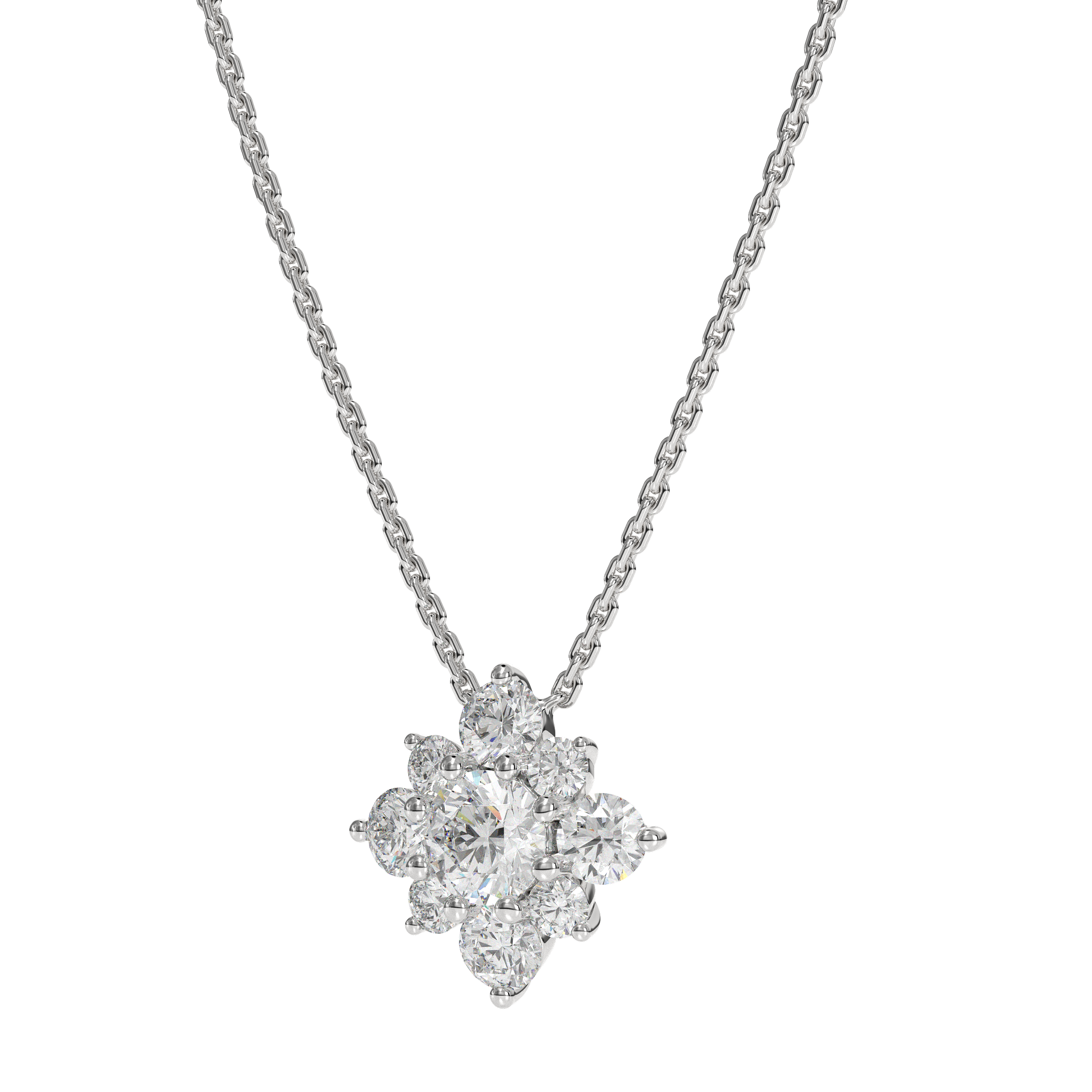 14K Round Lab Grown Diamond Necklace, Wedding Necklace For Women, 14K Yellow Gold Solitaire Diamond Necklace