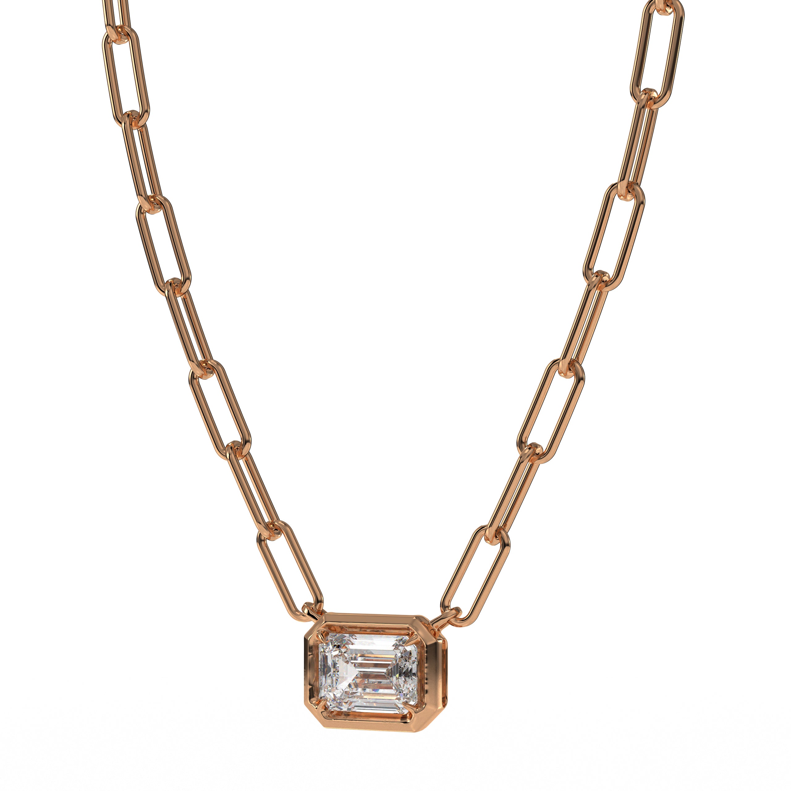 14K Lab Grown Diamond Bezel Necklace