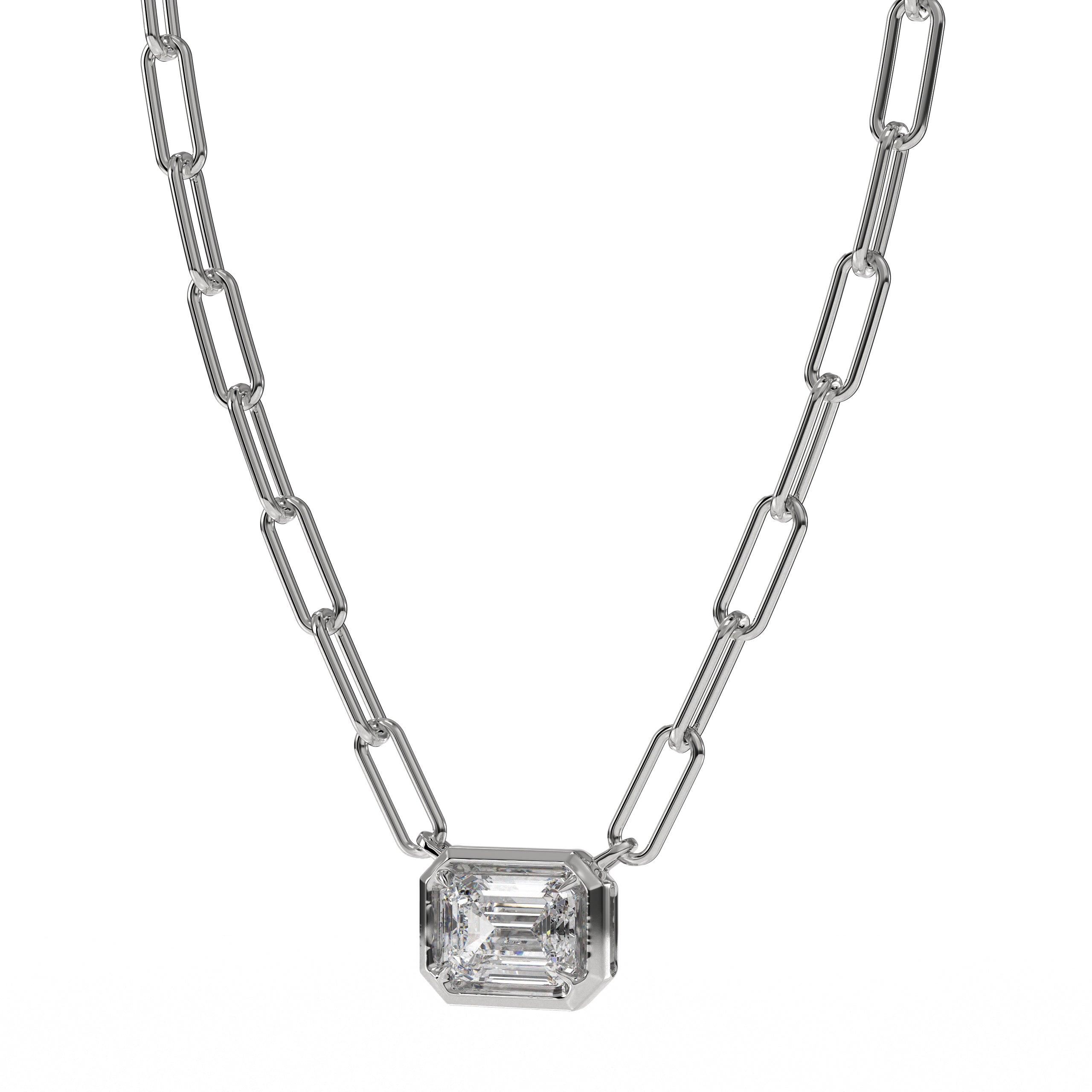 14K Lab Grown Diamond Bezel Necklace