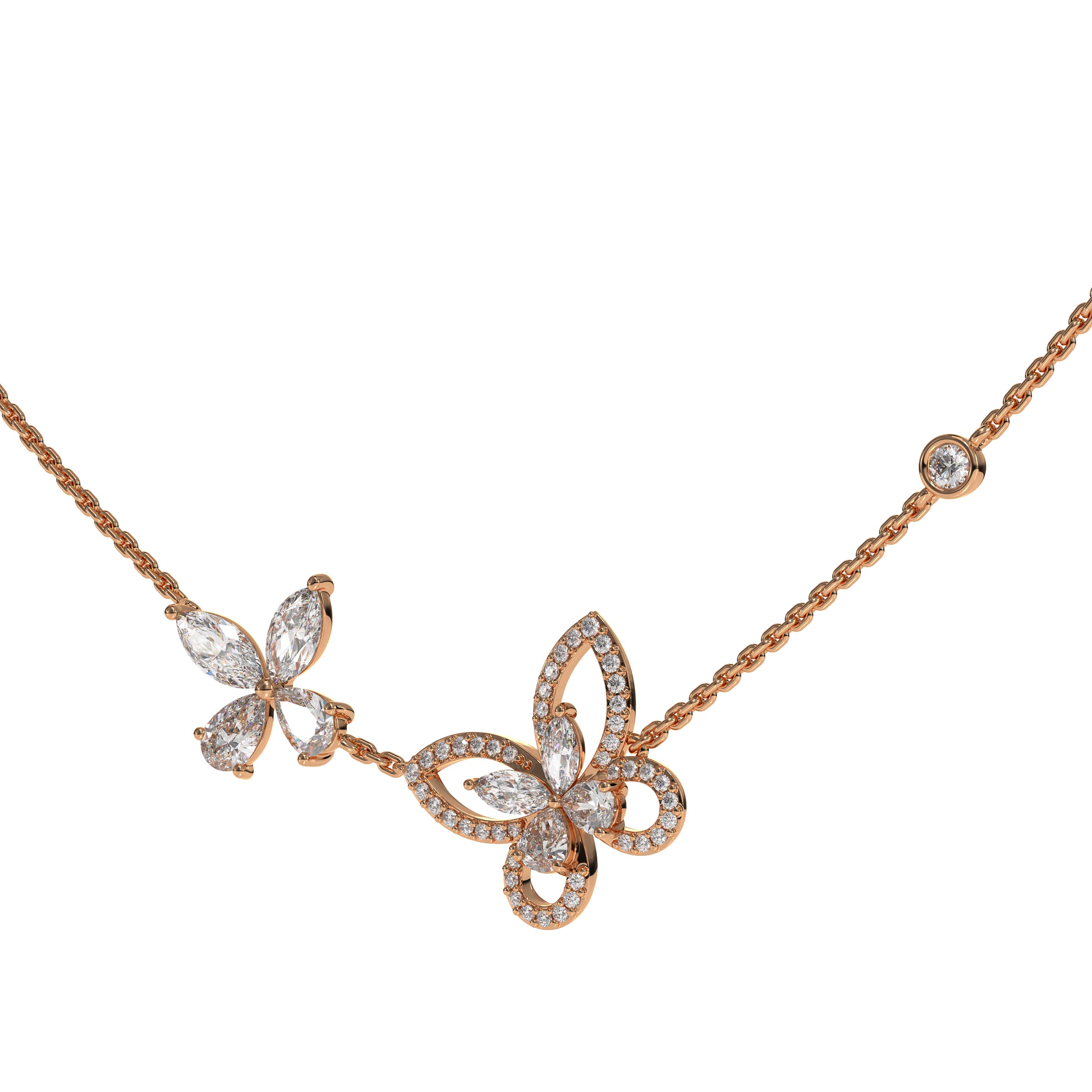 14K Gold Simple and Elegant Butterfly Necklace