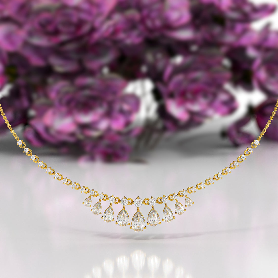 Pear Drop Lab-Grown Diamond Statement Necklace | Sustainable Luxury by Elrock Jewels™