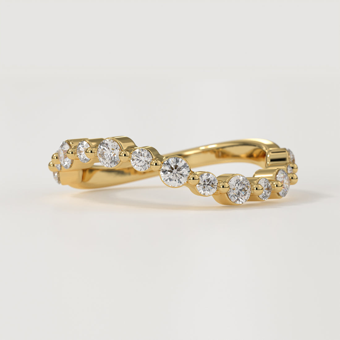 Lab Grown Diamond Contoured Wedding Band | Sustainable Luxury by Elrock Jewels™