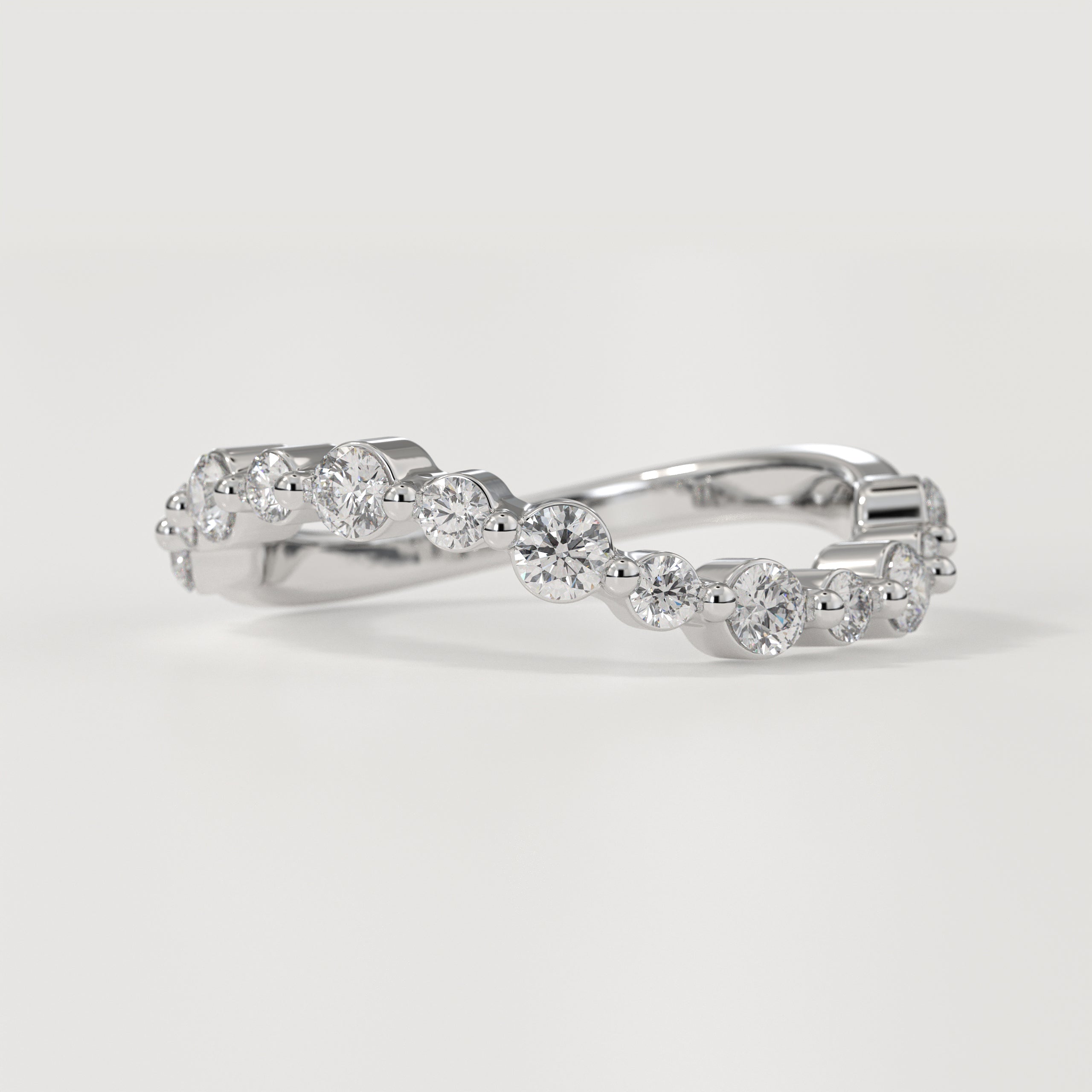 0.73 Ct Round Lab Grown Diamond Wedding Band in 14K Solid Gold