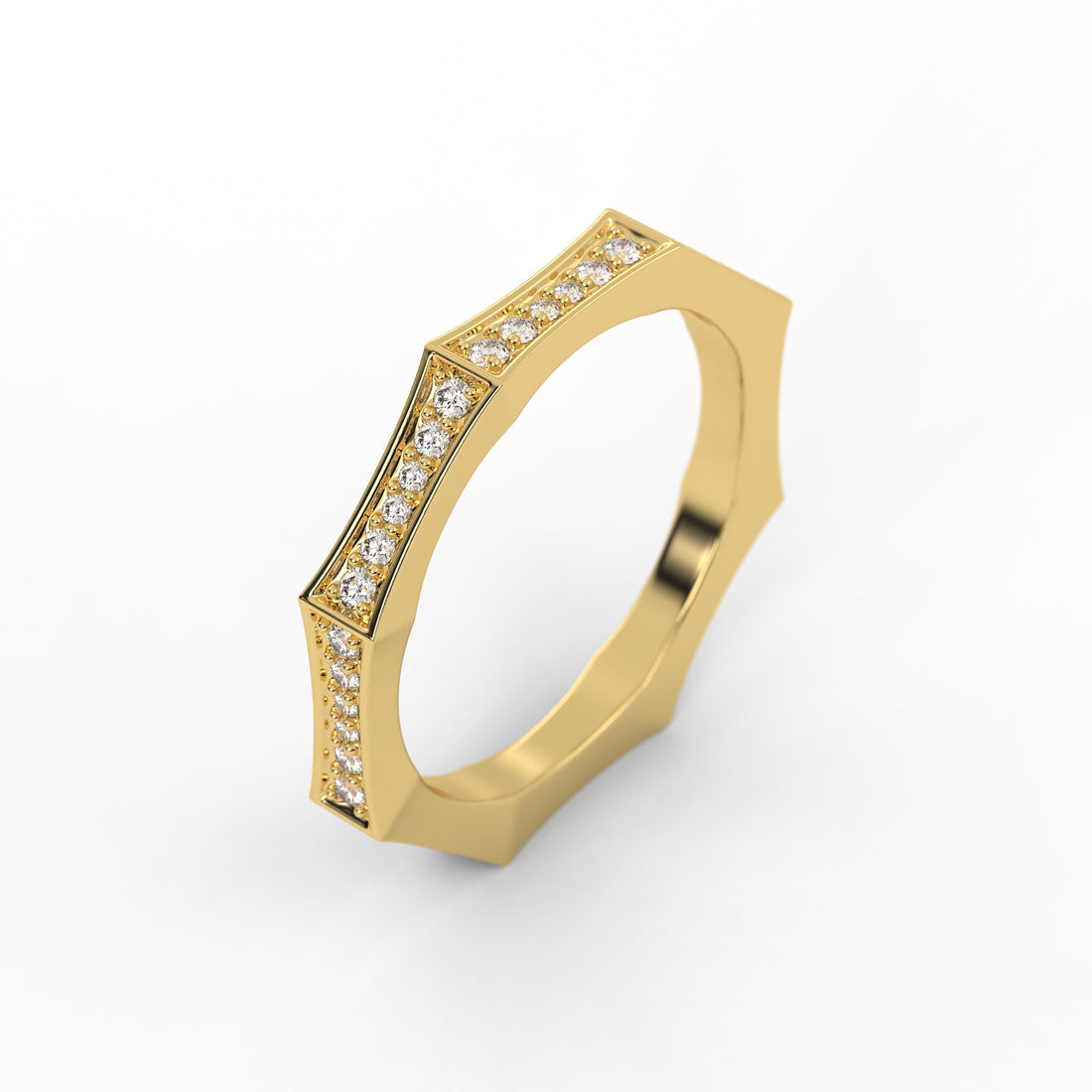 Lab Grown Diamond Geometric Wedding Band | Sustainable Luxury by Elrock Jewels™