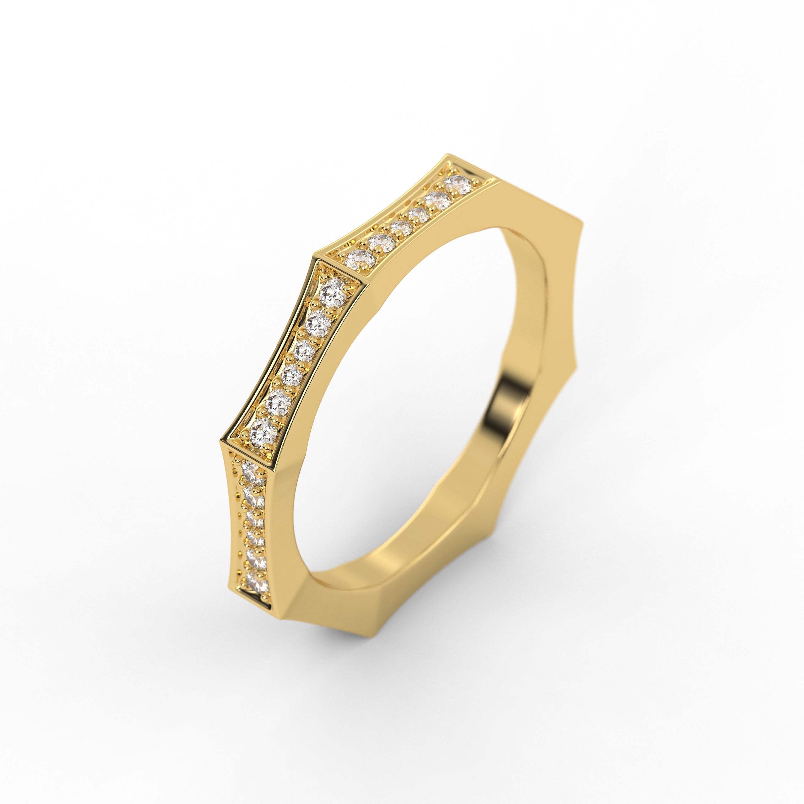 Round Lab Grown Diamond 14K Gold Eternity Wedding Band