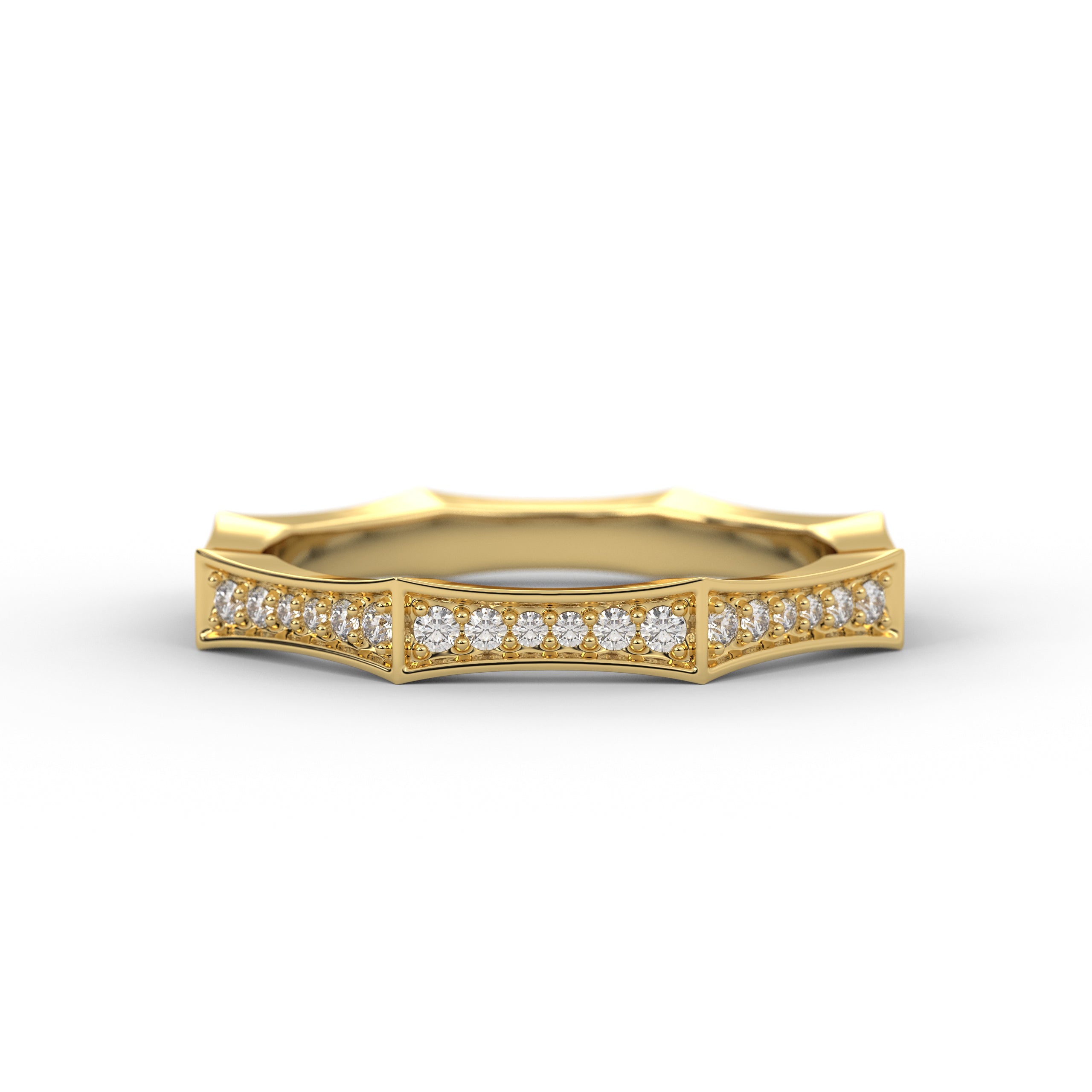 Round Lab Grown Diamond 14K Gold Eternity Wedding Band