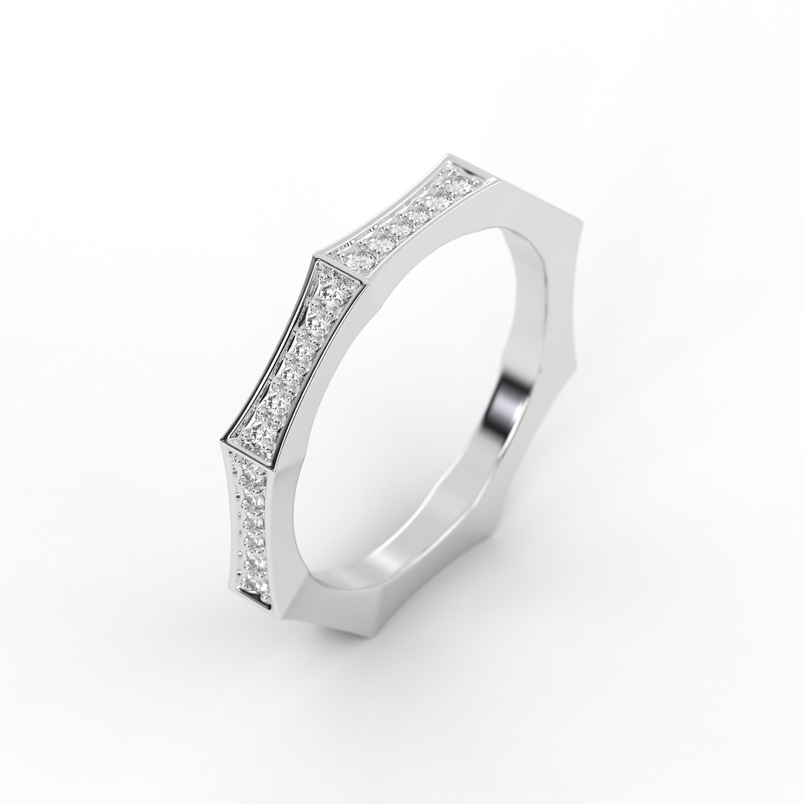 Round Lab Grown Diamond 14K Gold Eternity Wedding Band
