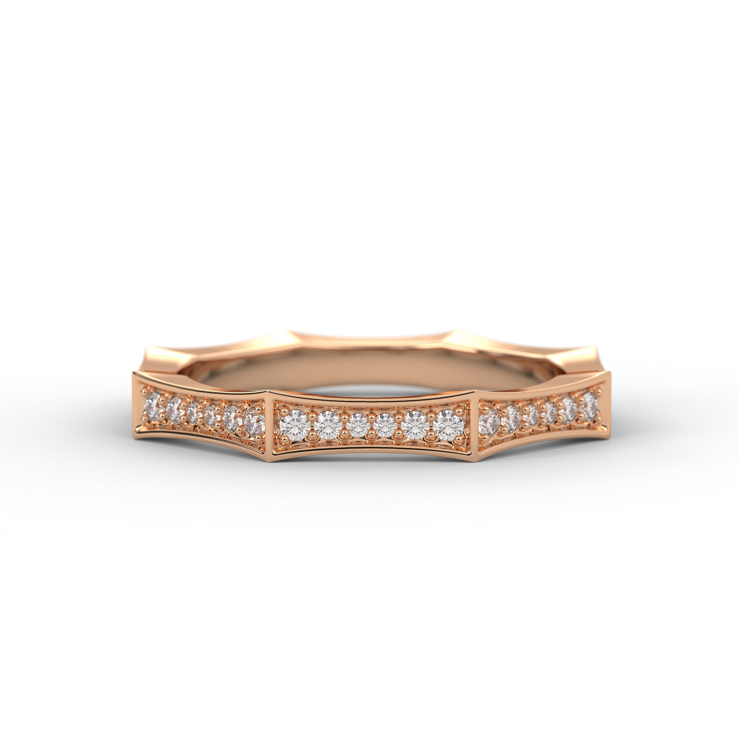 Round Lab Grown Diamond 14K Gold Eternity Wedding Band