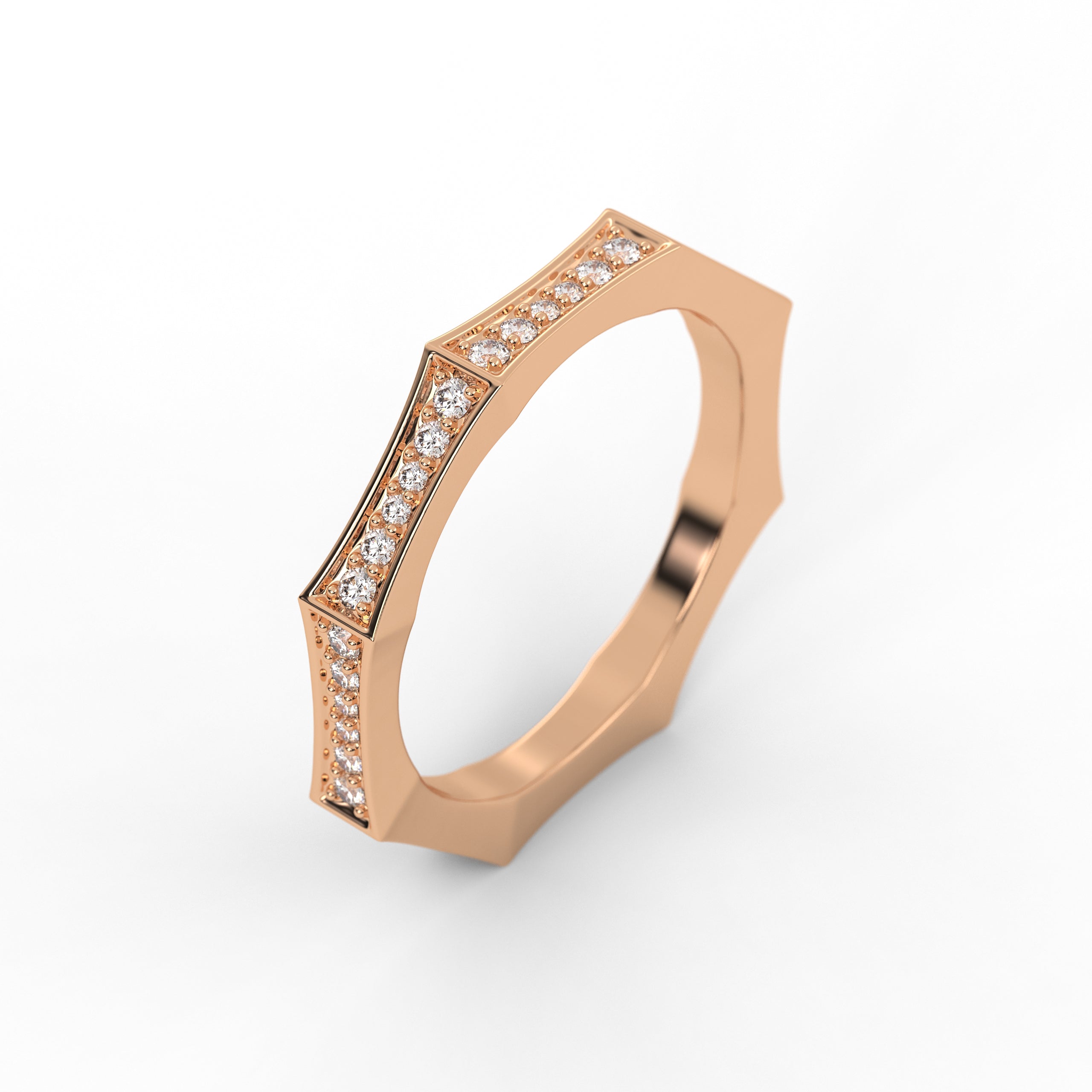 Round Lab Grown Diamond 14K Gold Eternity Wedding Band
