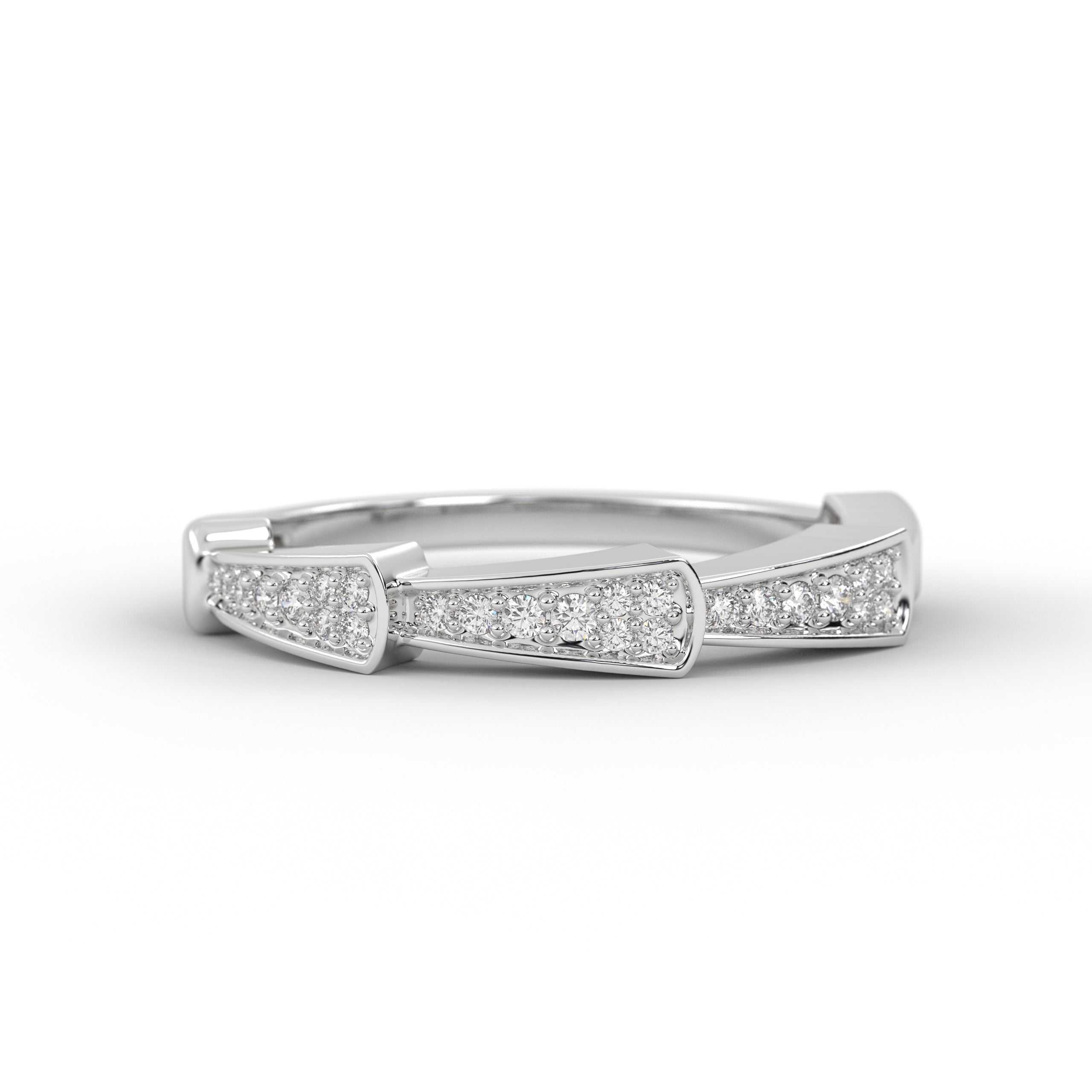14K Solid Gold Thin Lab Grown Diamond Eternity Wedding Band For Her