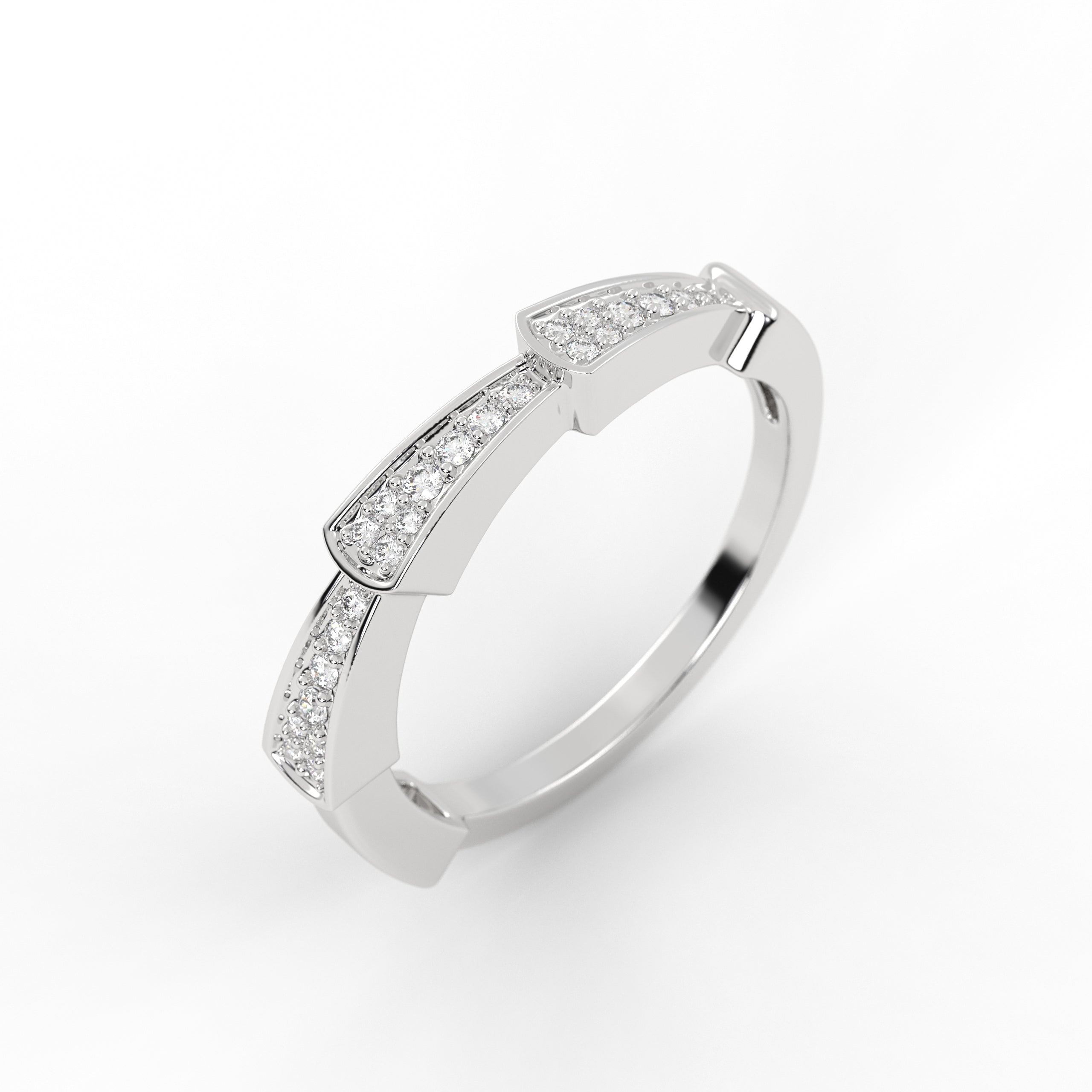 14K Solid Gold Thin Lab Grown Diamond Eternity Wedding Band For Her
