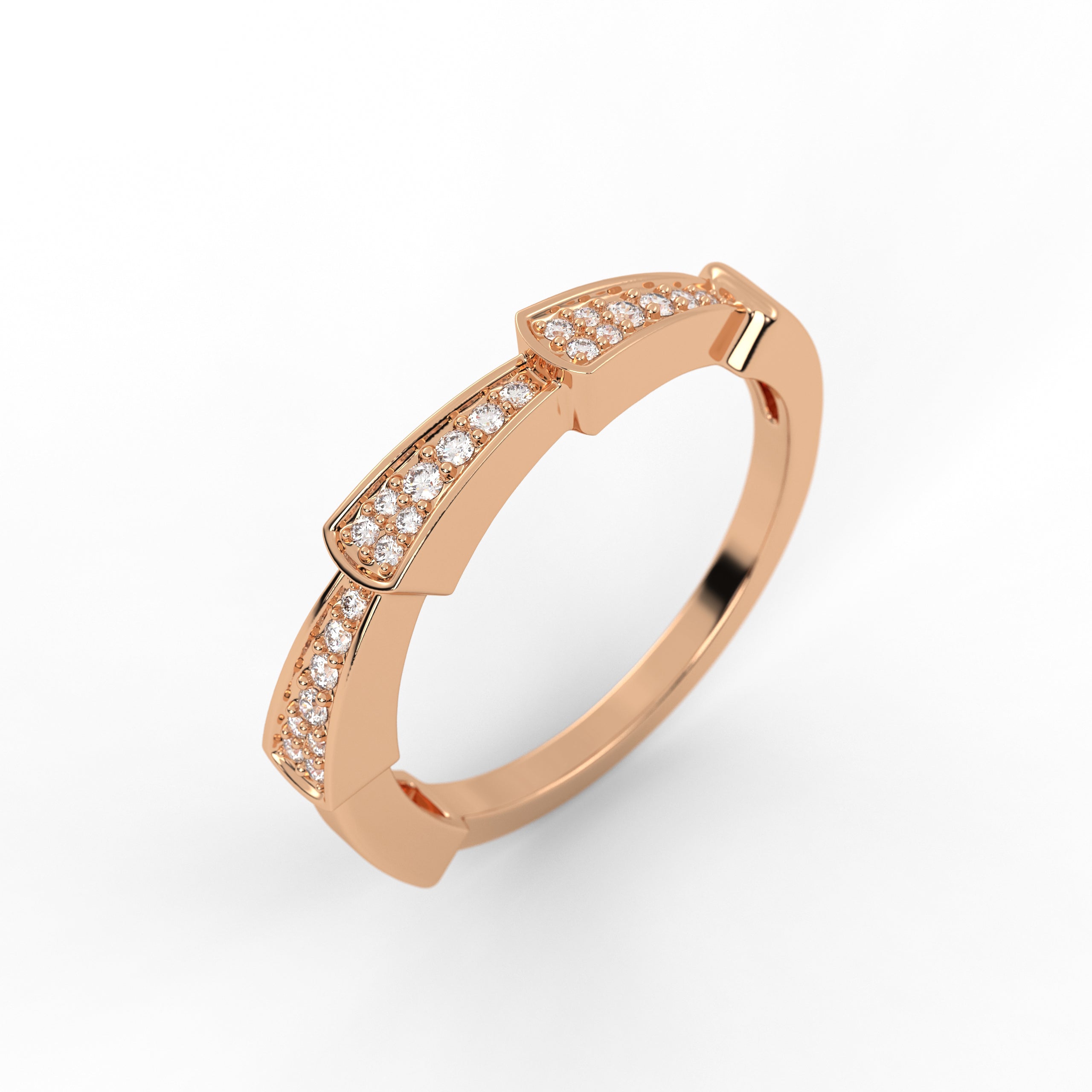 14K Solid Gold Thin Lab Grown Diamond Eternity Wedding Band For Her
