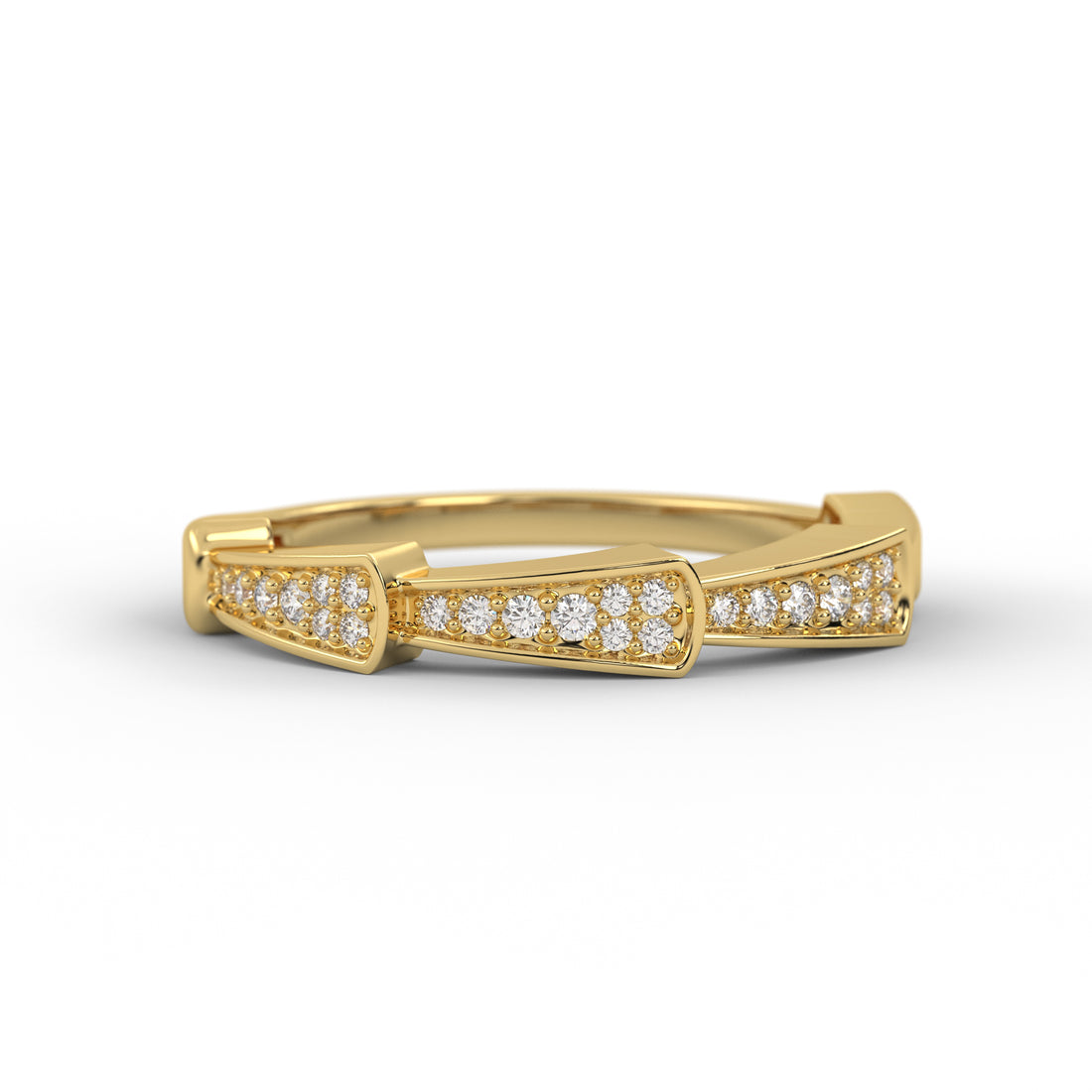 Sculpted Lab Grown Diamond Wedding Band | Contemporary Elegance by Elrock Jewels™