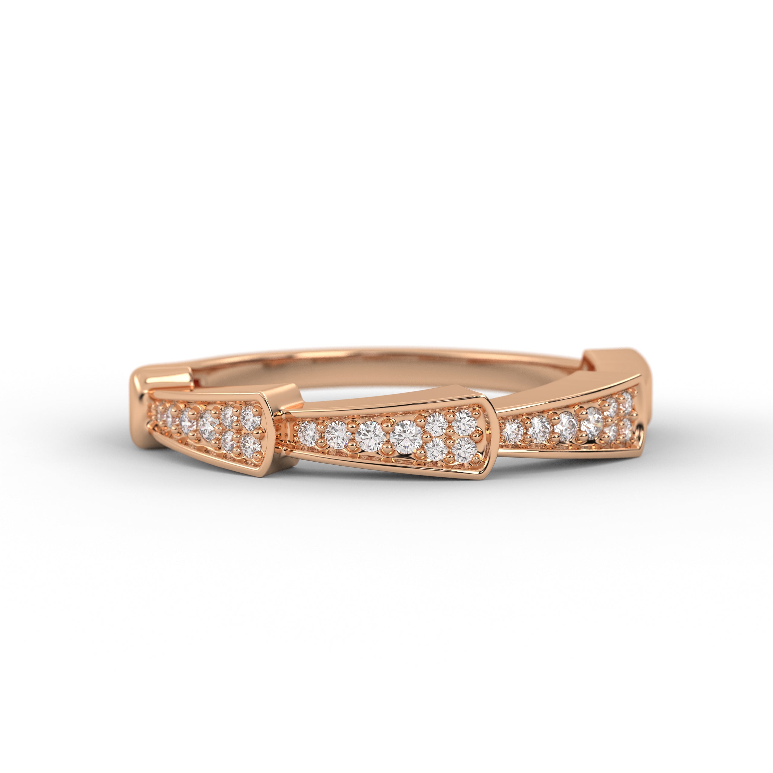14K Solid Gold Thin Lab Grown Diamond Eternity Wedding Band For Her