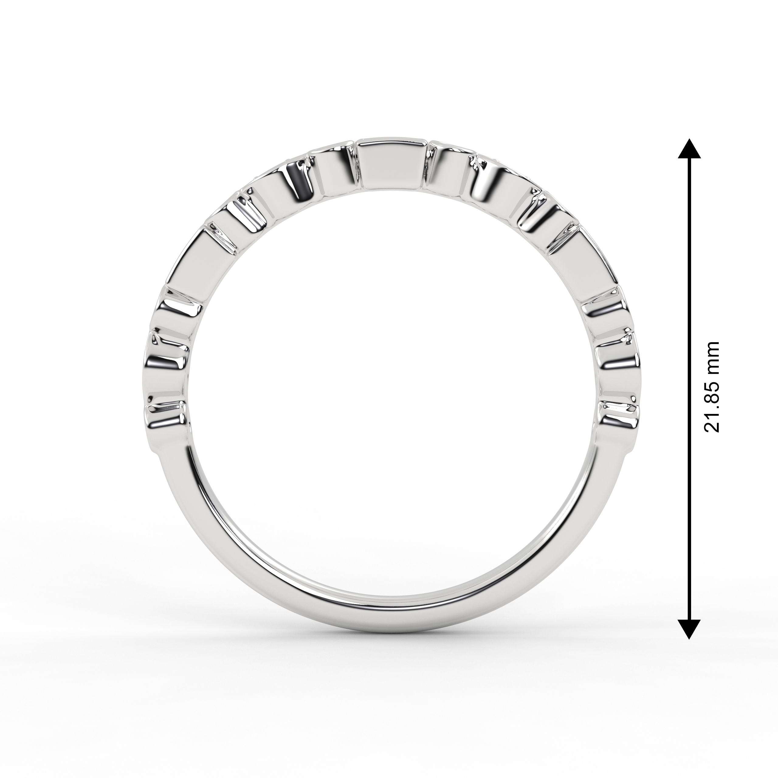 Mix Shape Half Eternity Lab Grown Diamond 14K Gold Wedding Band