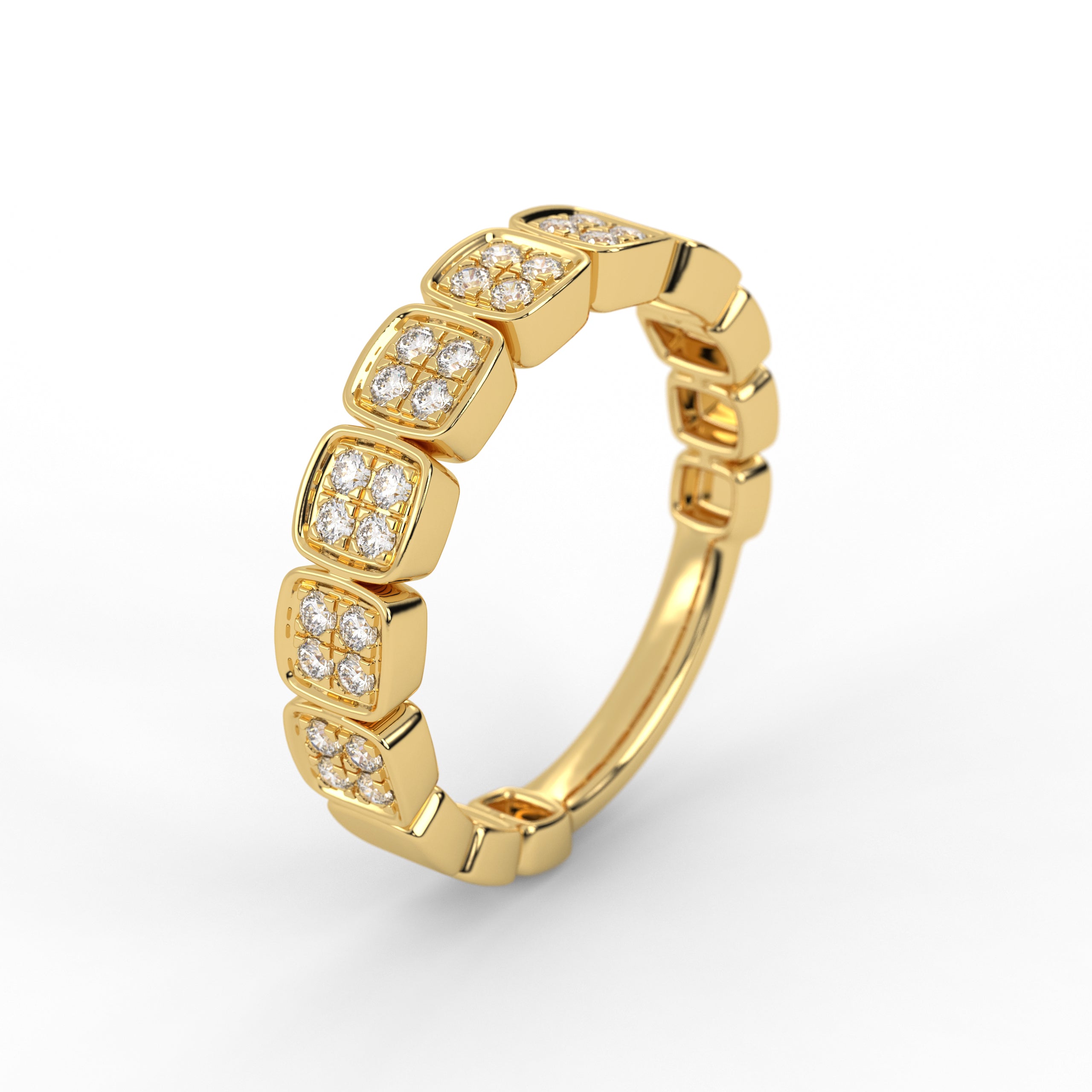 Round Cut Eternity Lab Grown Diamond 14K Gold Wedding Band