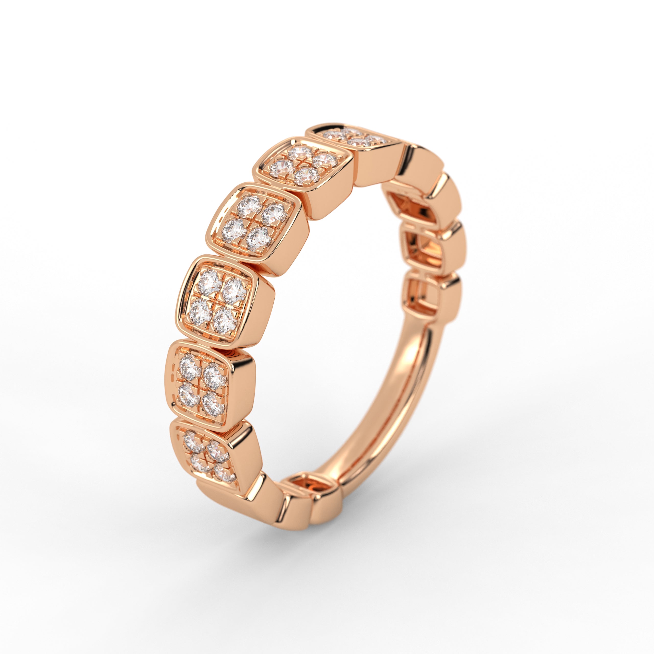 Round Cut Eternity Lab Grown Diamond 14K Gold Wedding Band