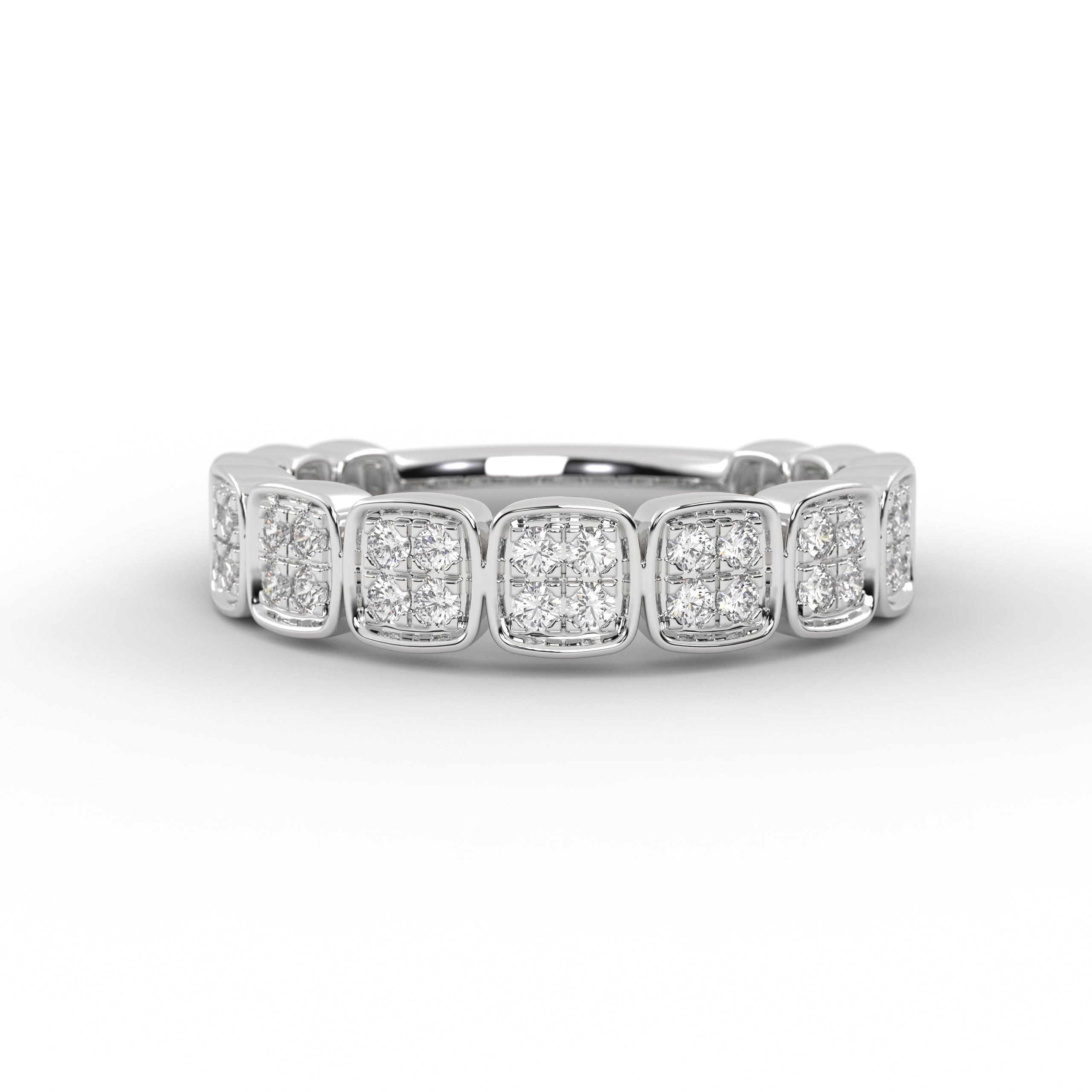 Round Cut Eternity Lab Grown Diamond 14K Gold Wedding Band