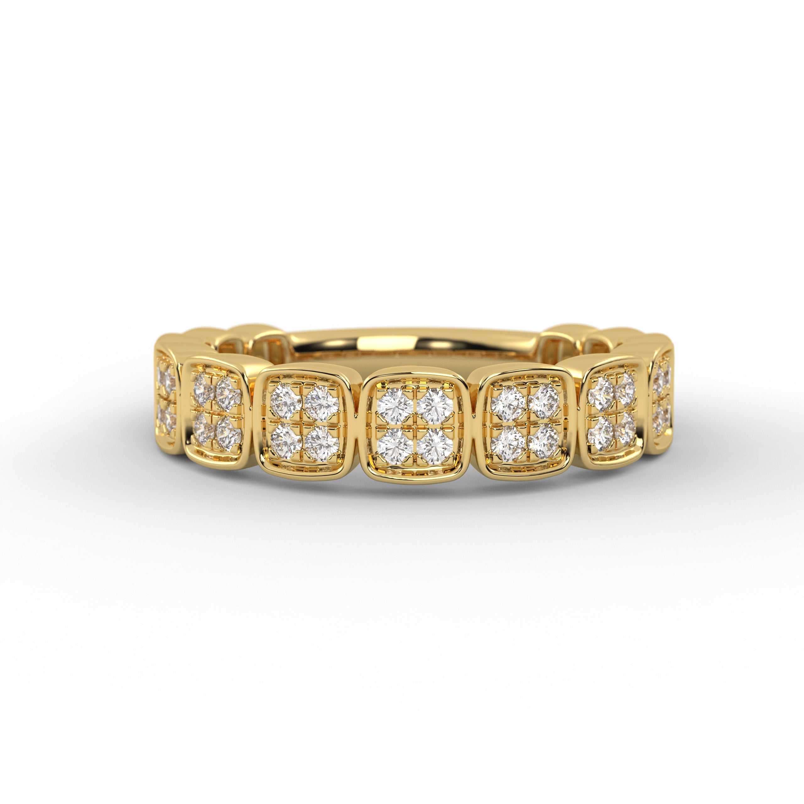 Round Cut Eternity Lab Grown Diamond 14K Gold Wedding Band