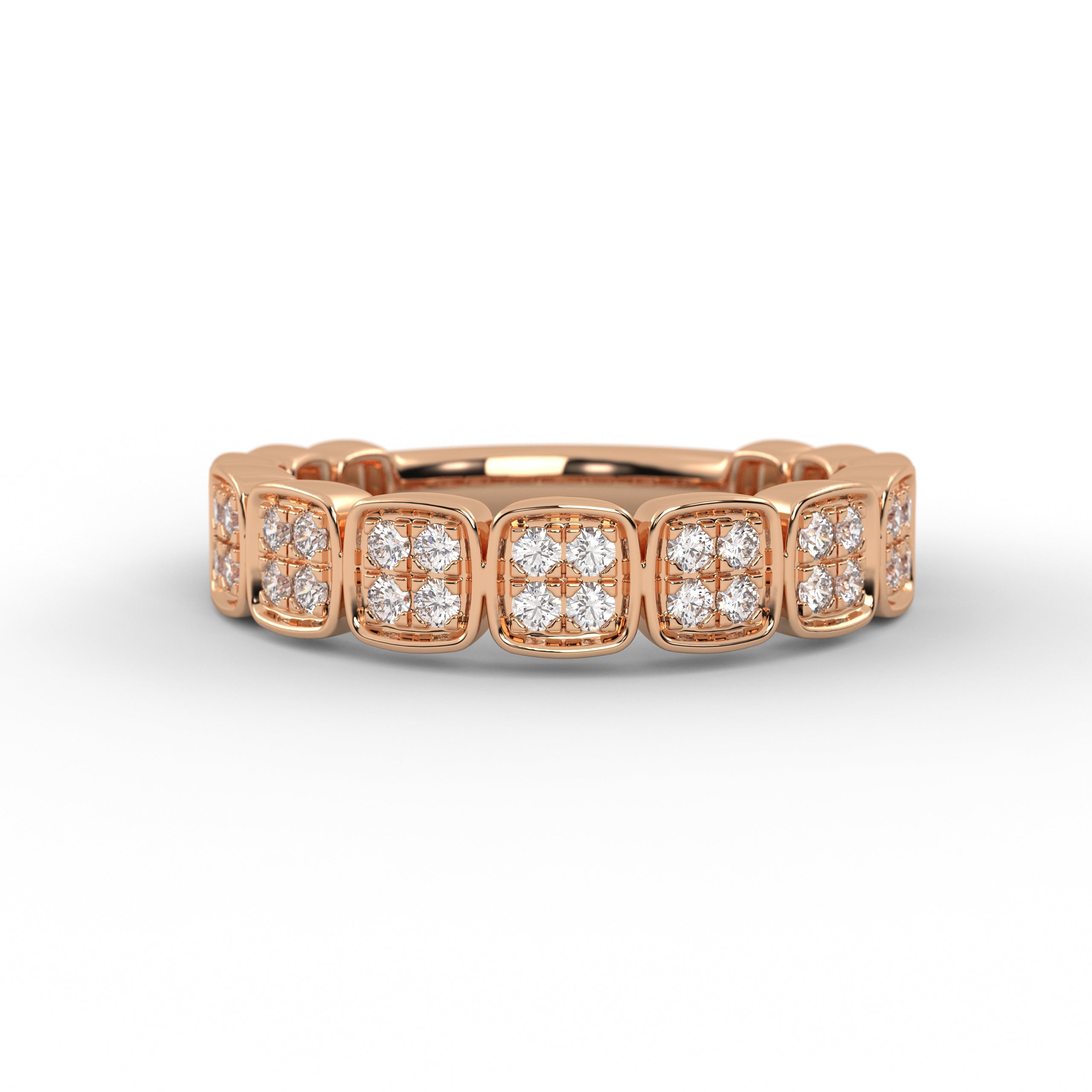 Round Cut Eternity Lab Grown Diamond 14K Gold Wedding Band