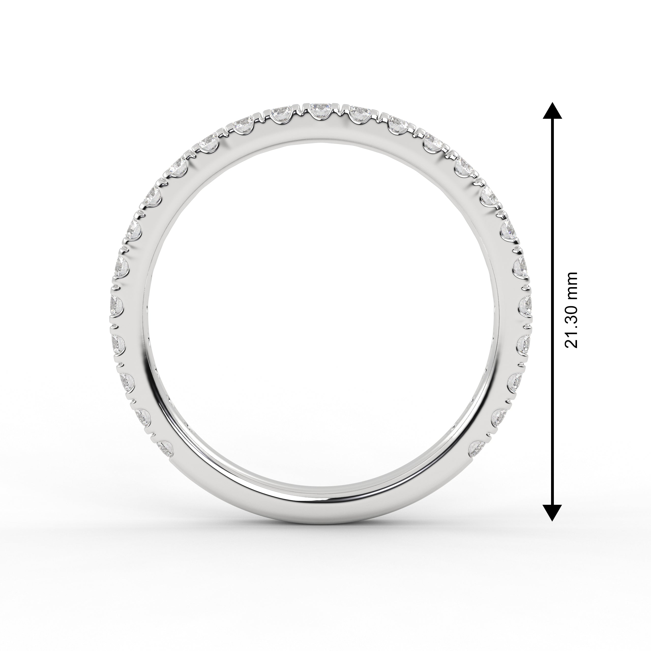 14K Solid Gold Diamond Wedding Womens Pave Half Eternity Band
