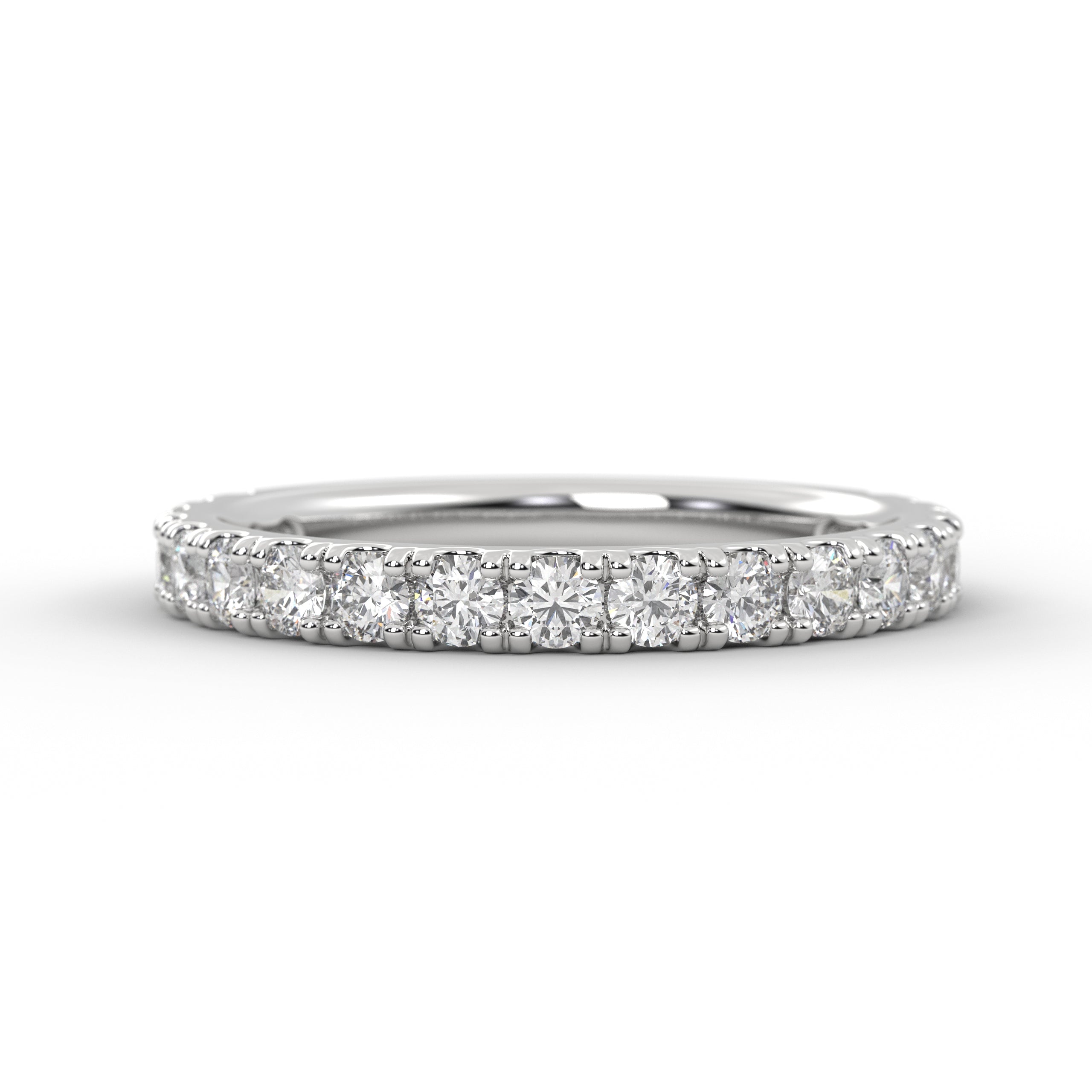 14K Solid Gold Half Eternity Lab Grown Diamond Stackable Wedding Band