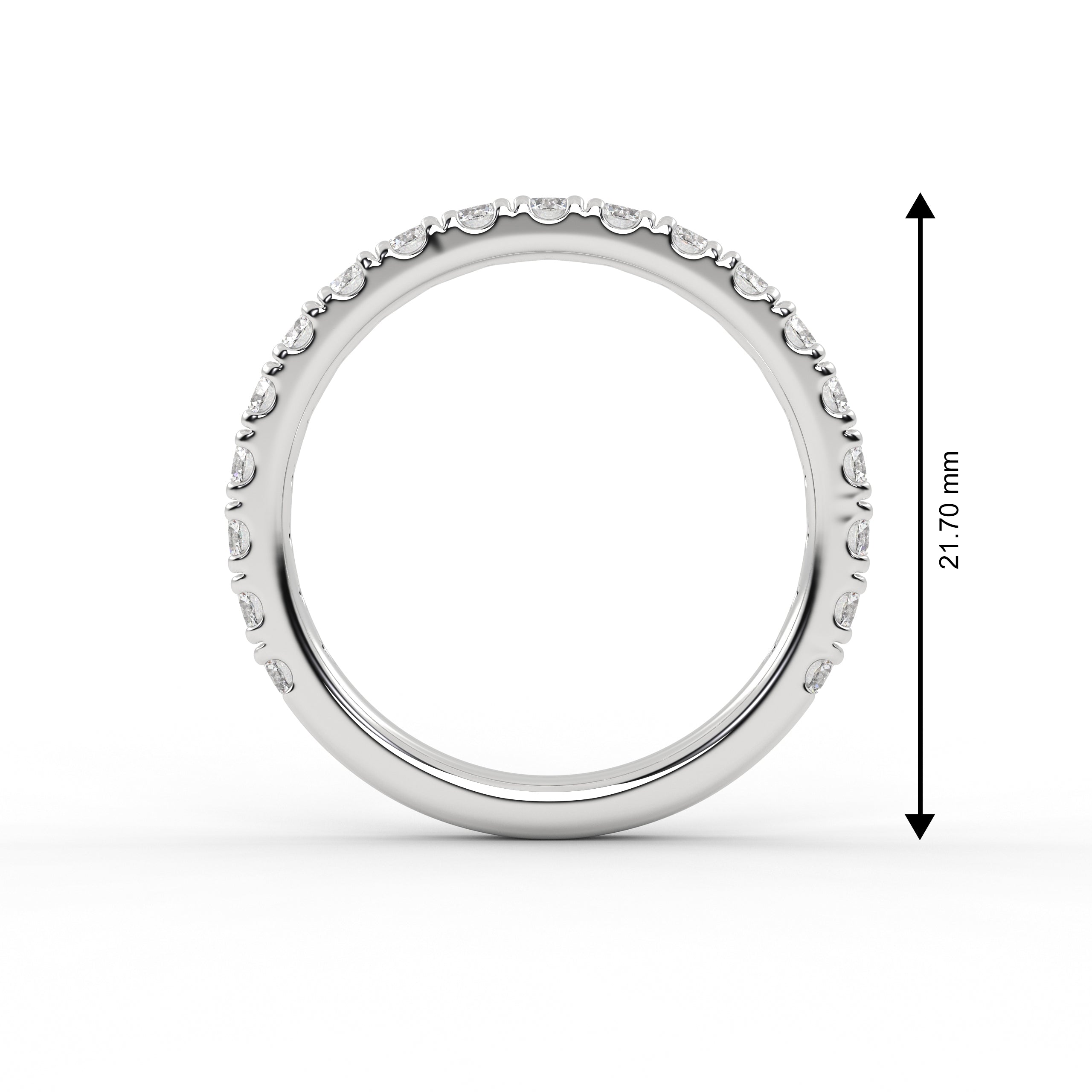 14K Solid Gold Half Eternity Lab Grown Diamond Stackable Wedding Band