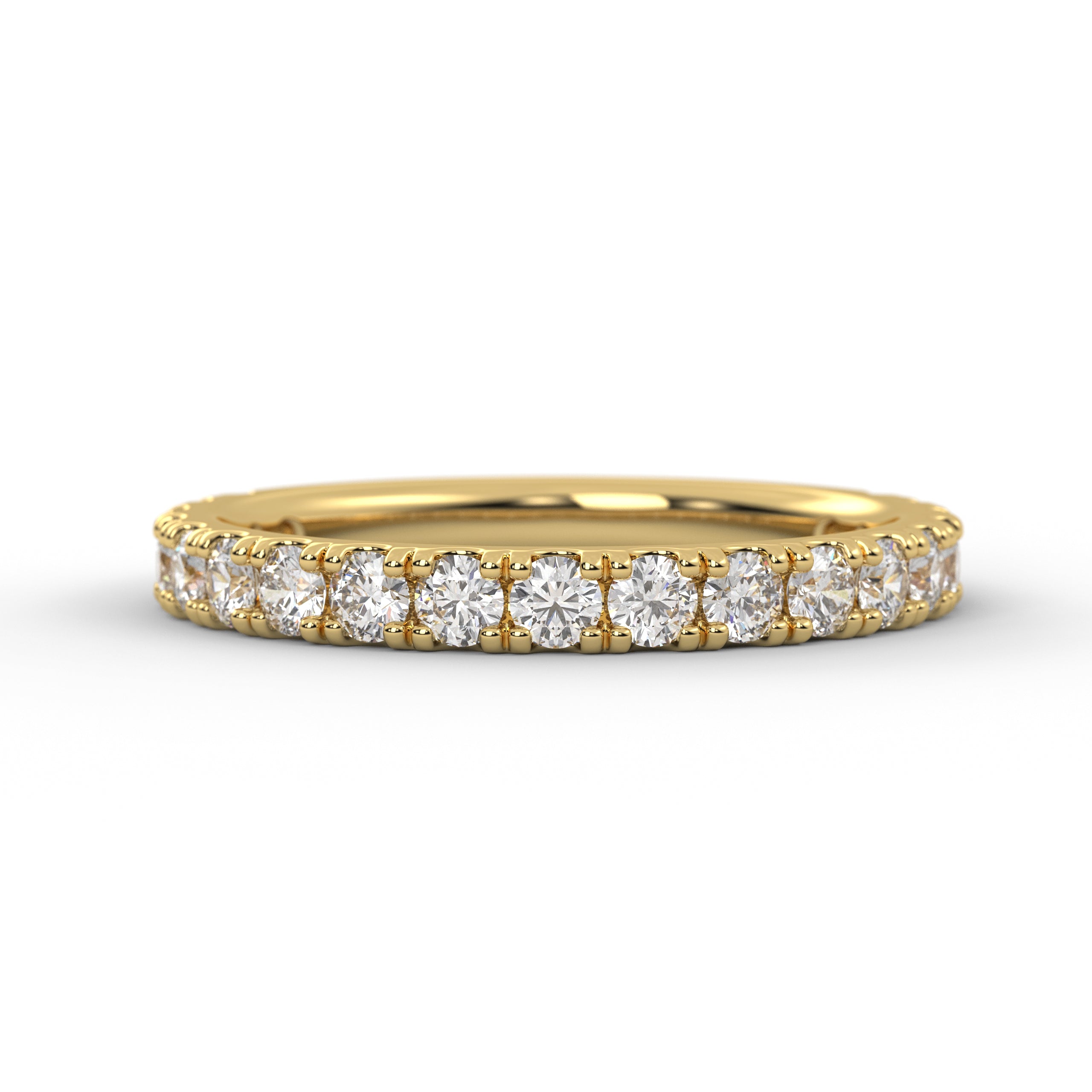 14K Solid Gold Half Eternity Lab Grown Diamond Stackable Wedding Band