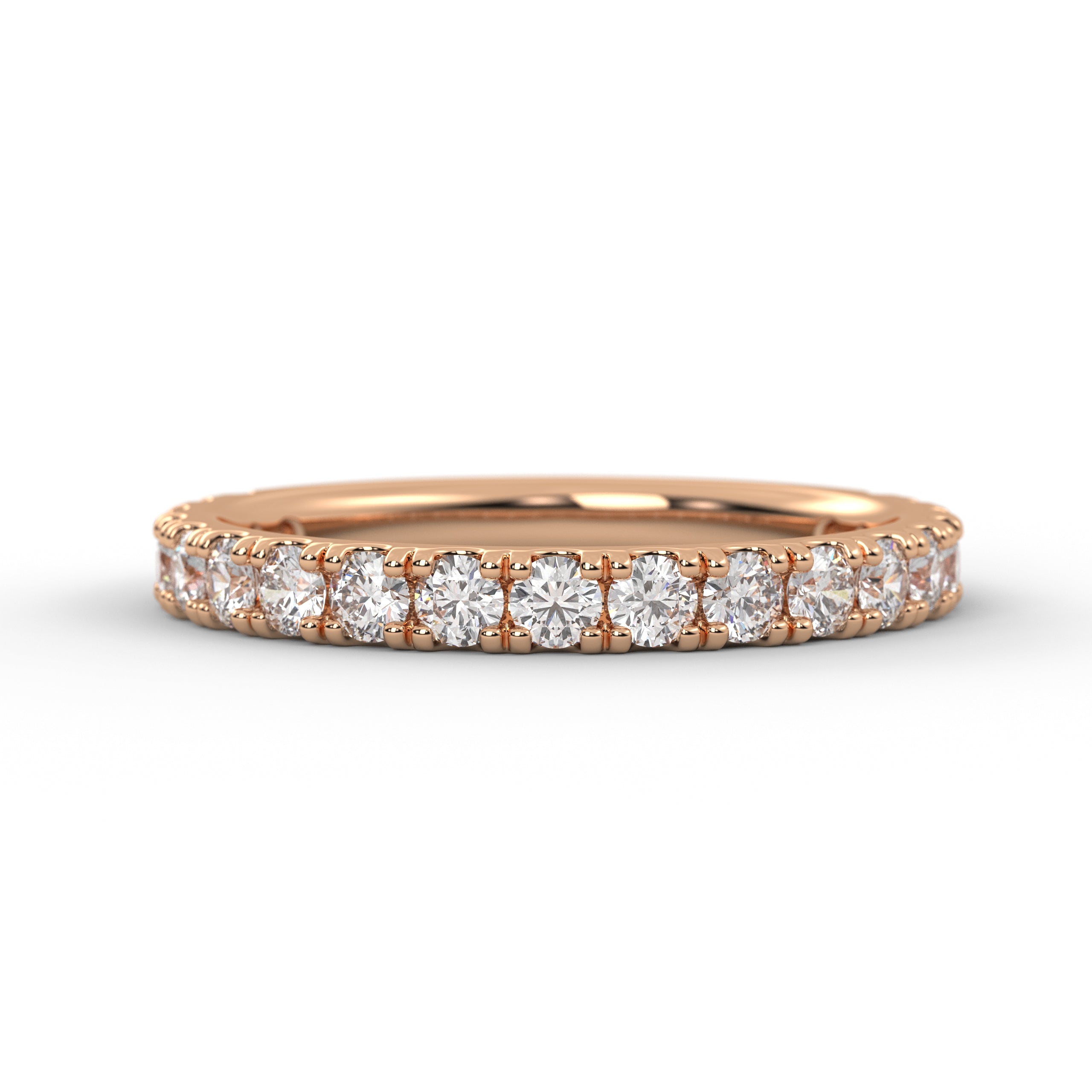 14K Solid Gold Half Eternity Lab Grown Diamond Stackable Wedding Band