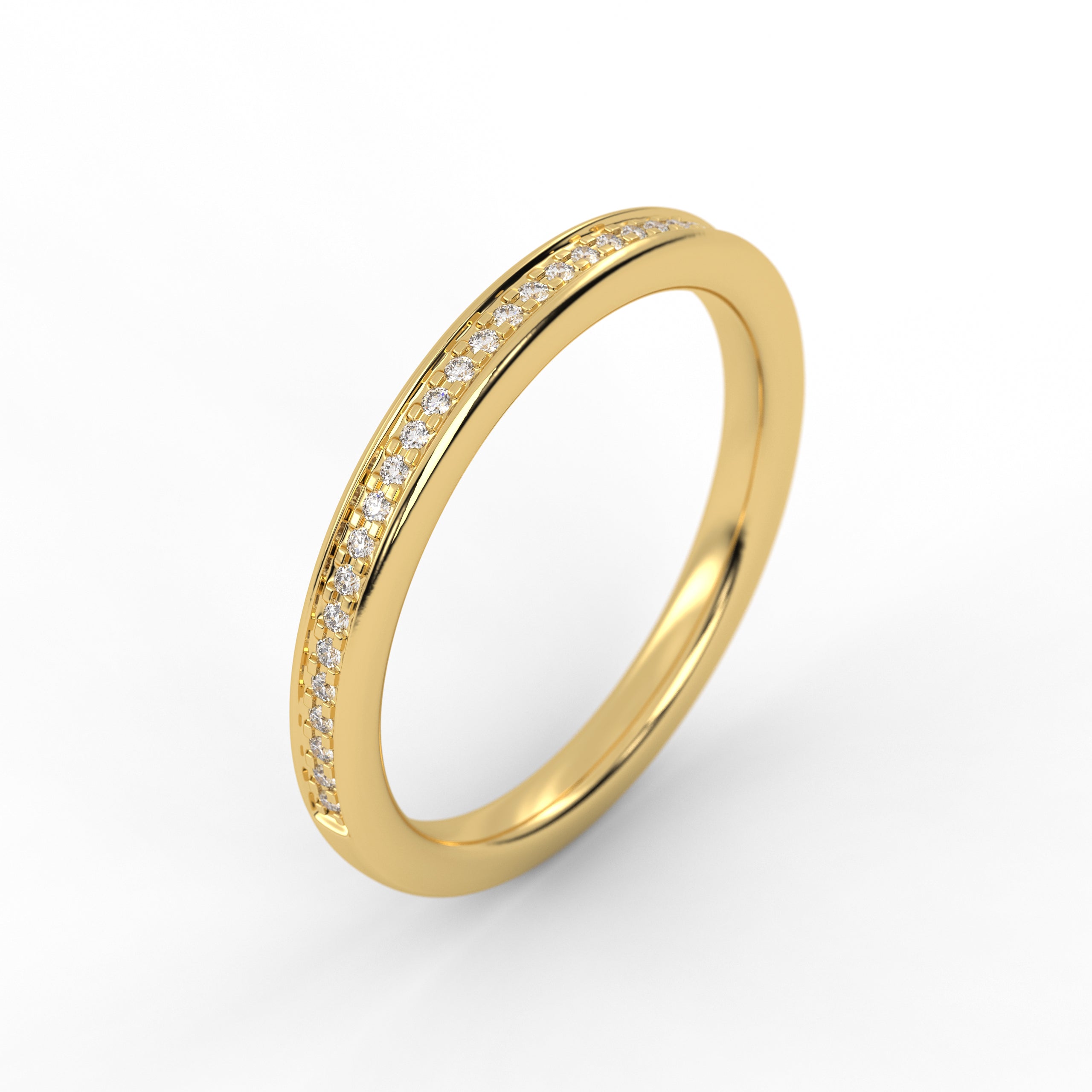 Channel Set Round Half Eternity Lab Grown Diamond Wedding Band
