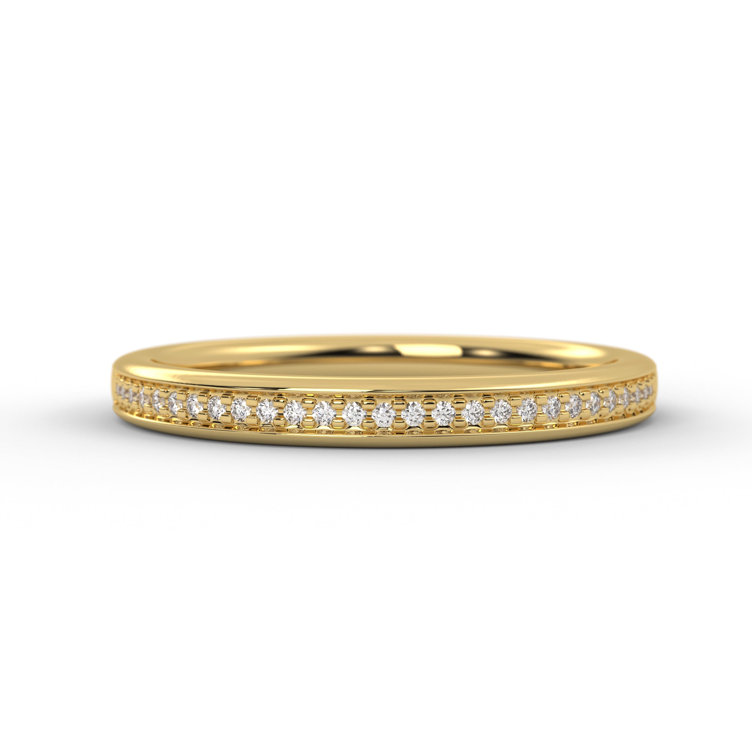 Channel Set Round Half Eternity Lab Grown Diamond Wedding Band