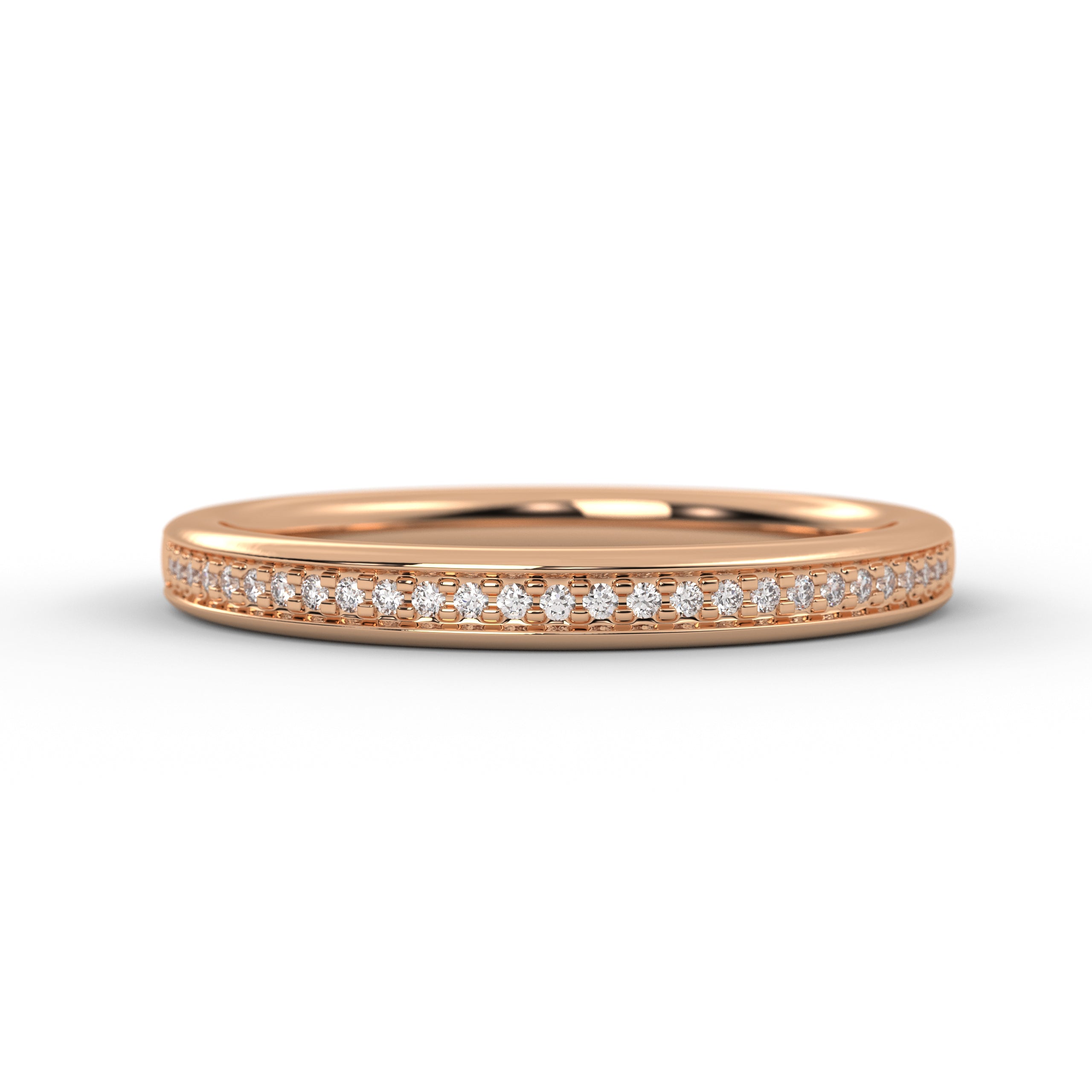Channel Set Round Half Eternity Lab Grown Diamond Wedding Band
