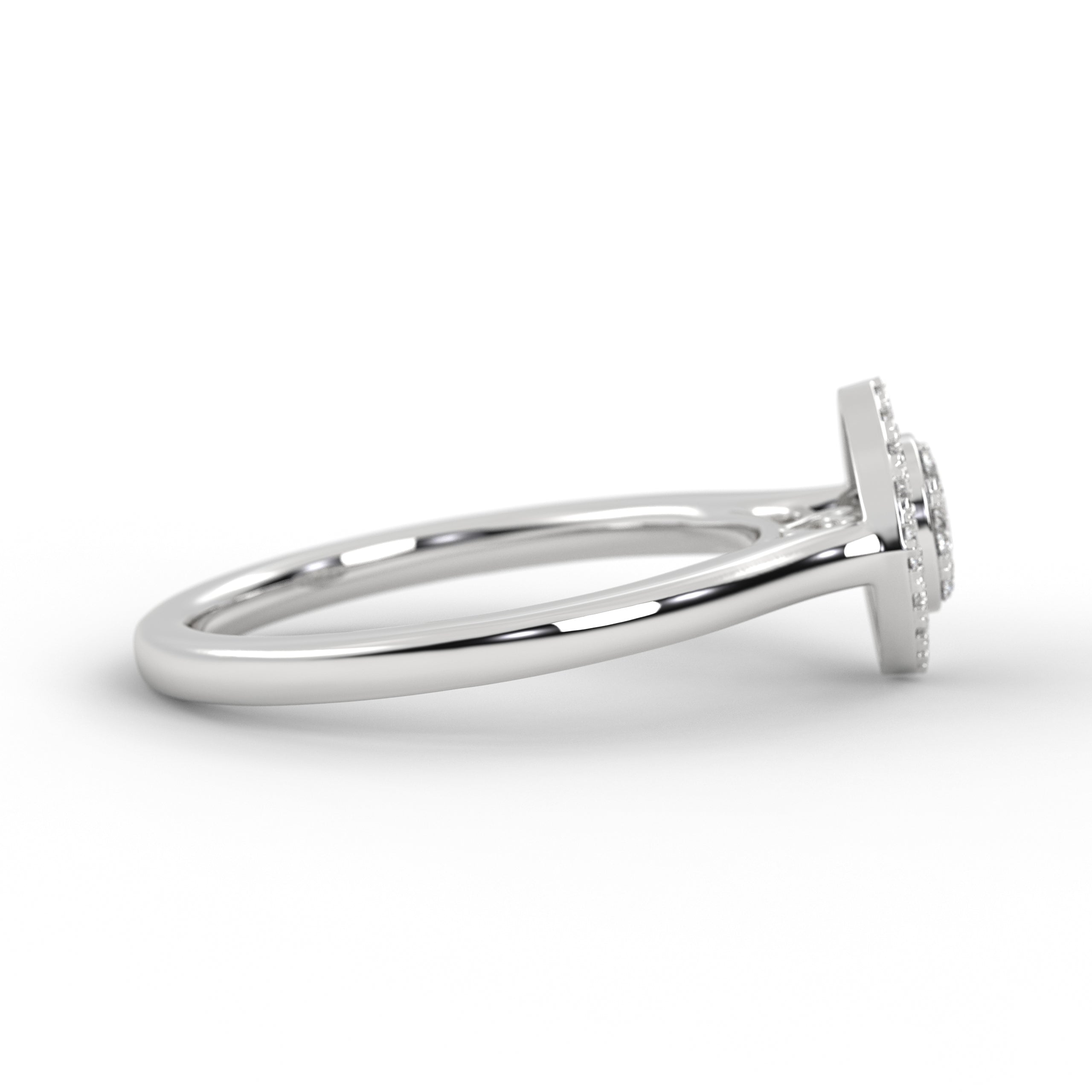 14k Gold Round Cut Halo Setting Lab Grown Diamond Engagement Ring