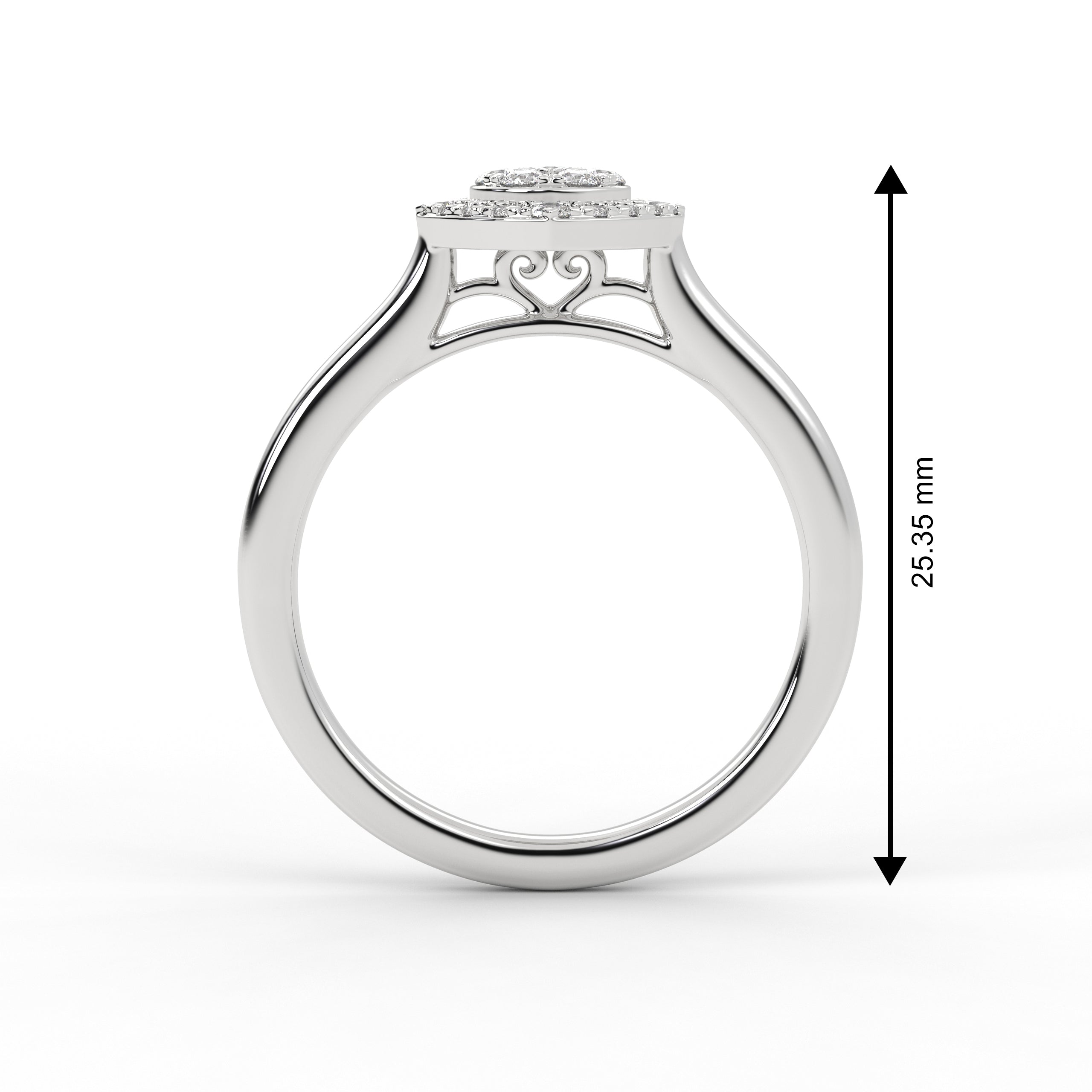14k Gold Round Cut Halo Setting Lab Grown Diamond Engagement Ring