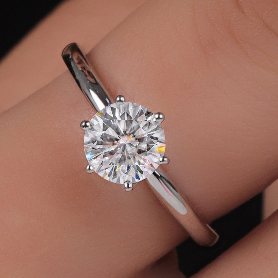 14K White Gold Round Diamond Wedding Ring