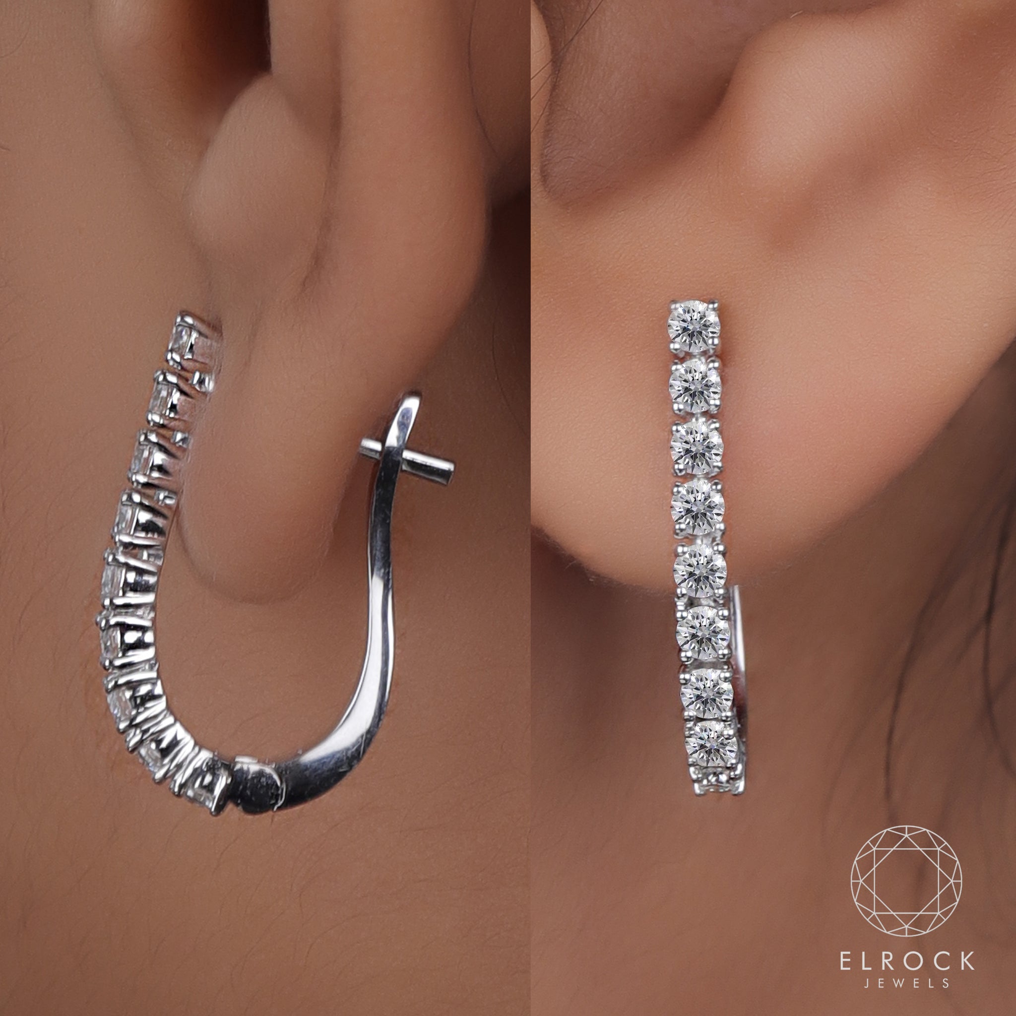 Lab-Grown Diamond Inside-Out Hoop Earrings | Sustainable Luxury by Elrock Jewels™