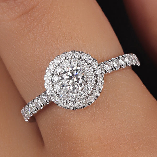 14K White Gold Round Cut Lab Grown Women Ring