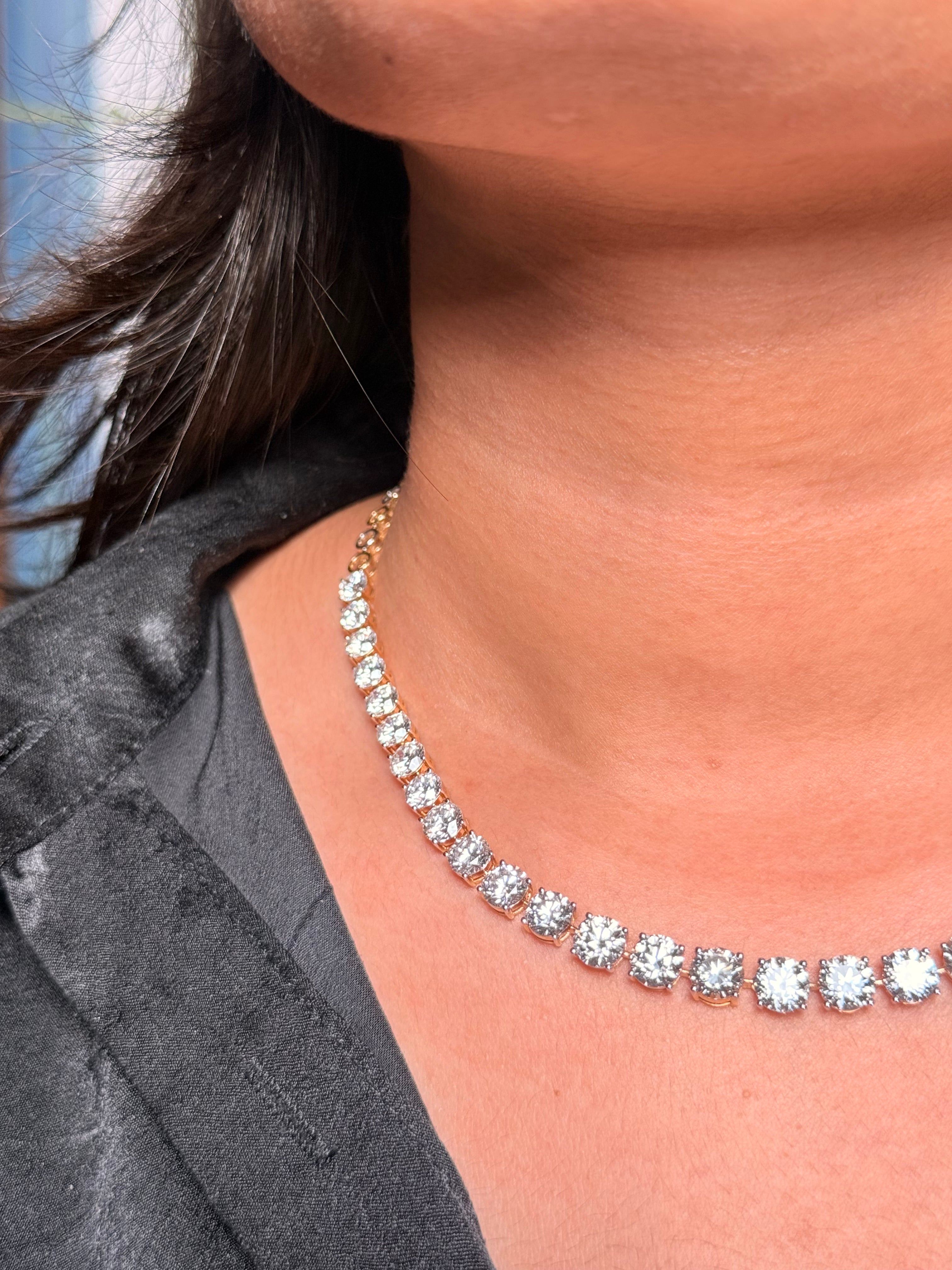 14K Gold Lab Grown Diamond Tennis Necklace